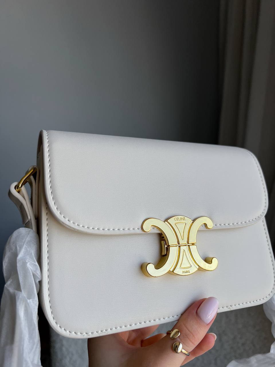 Celine Teen Triomphe Bag in Shiny Calfskin - 12