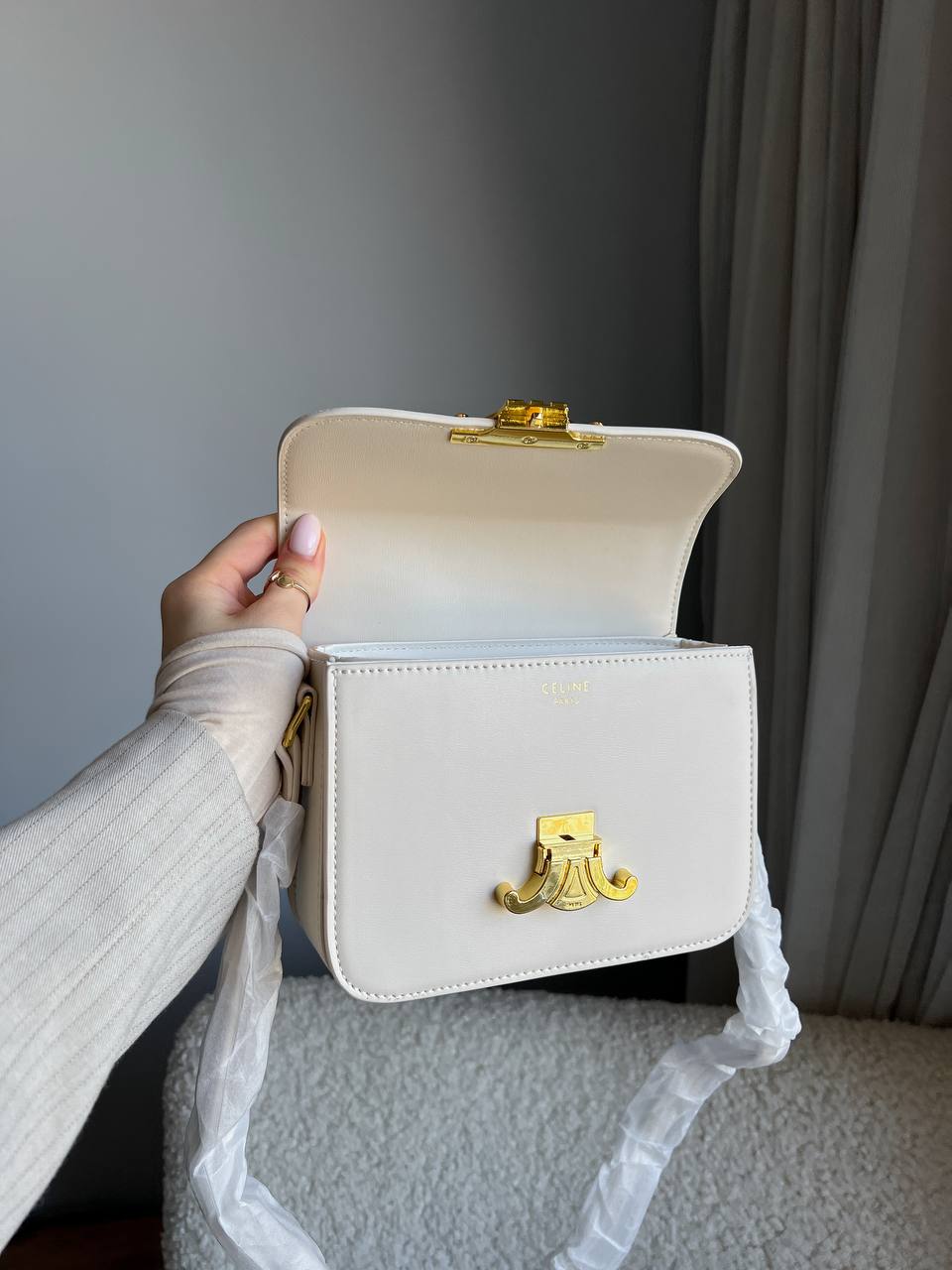 Celine Teen Triomphe Bag in Shiny Calfskin - 18