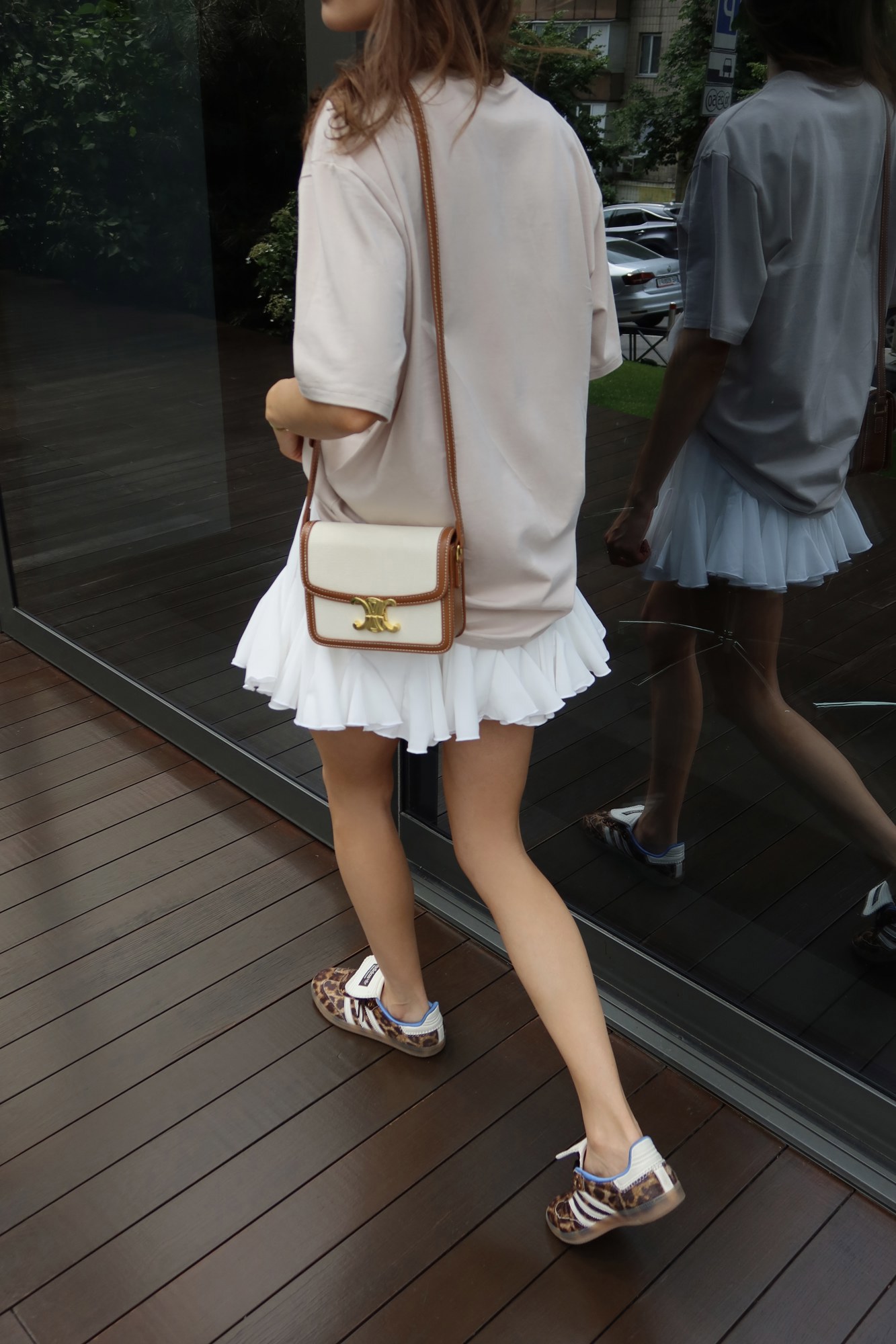 Celine Teen Triomphe Bag in Textile/Calfskin Tan [звичайна брендо - 12