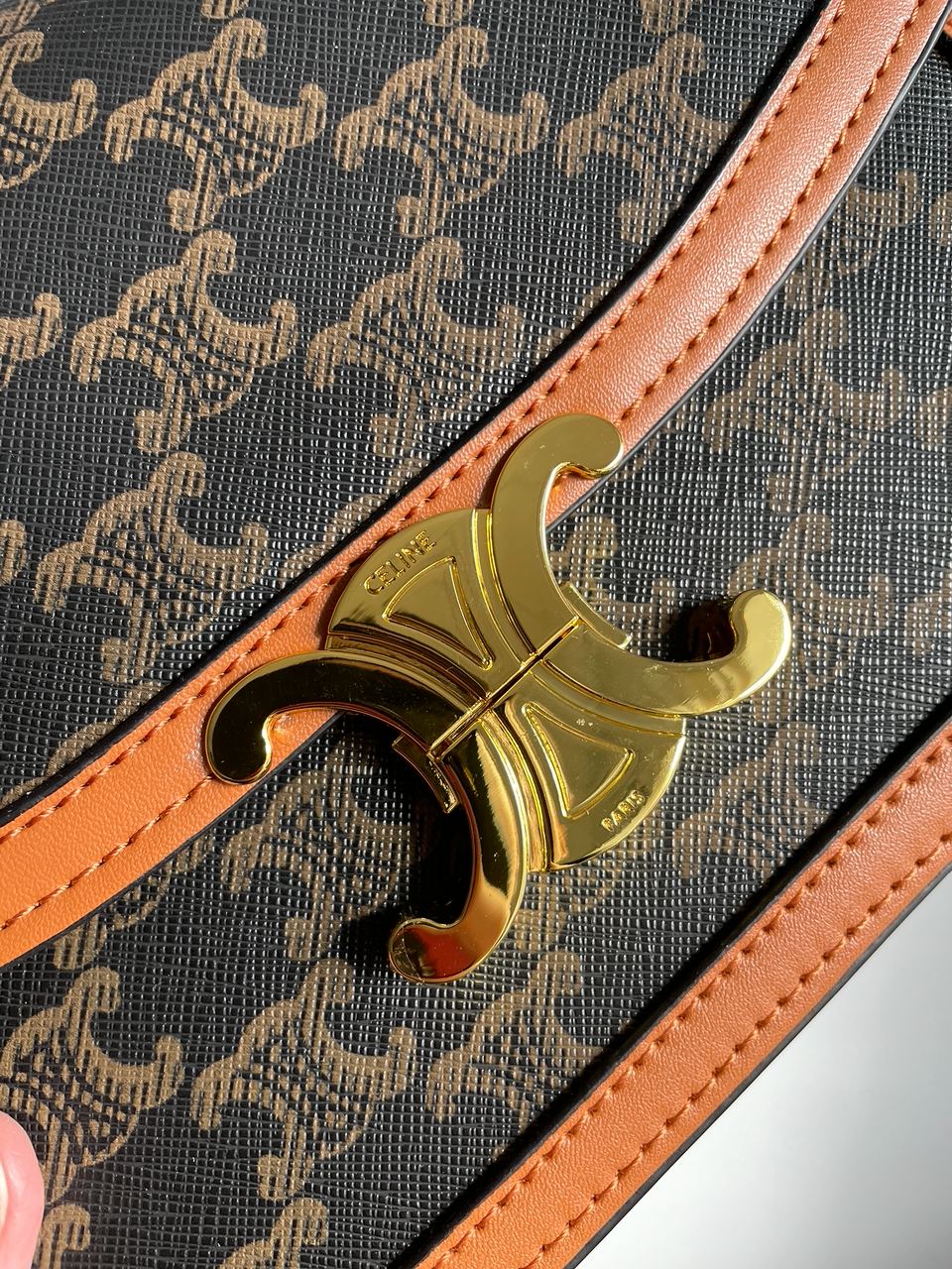 Celine Teen Triomphe Bag in Triomphe Canvas And Calfskin Tan - 12