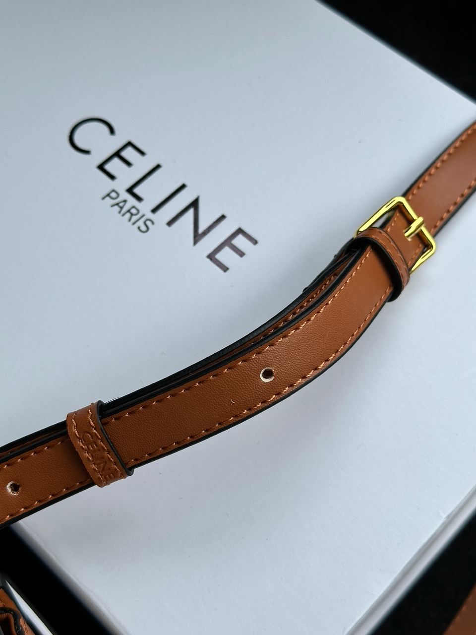 Celine Teen Triomphe Bag in Triomphe Canvas And Calfskin Tan - 28