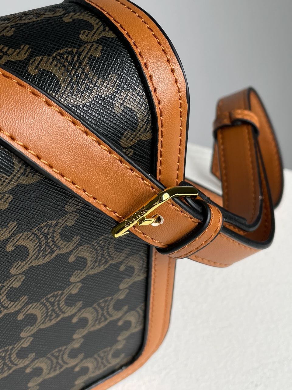 Celine Teen Triomphe Bag in Triomphe Canvas And Calfskin Tan - 29