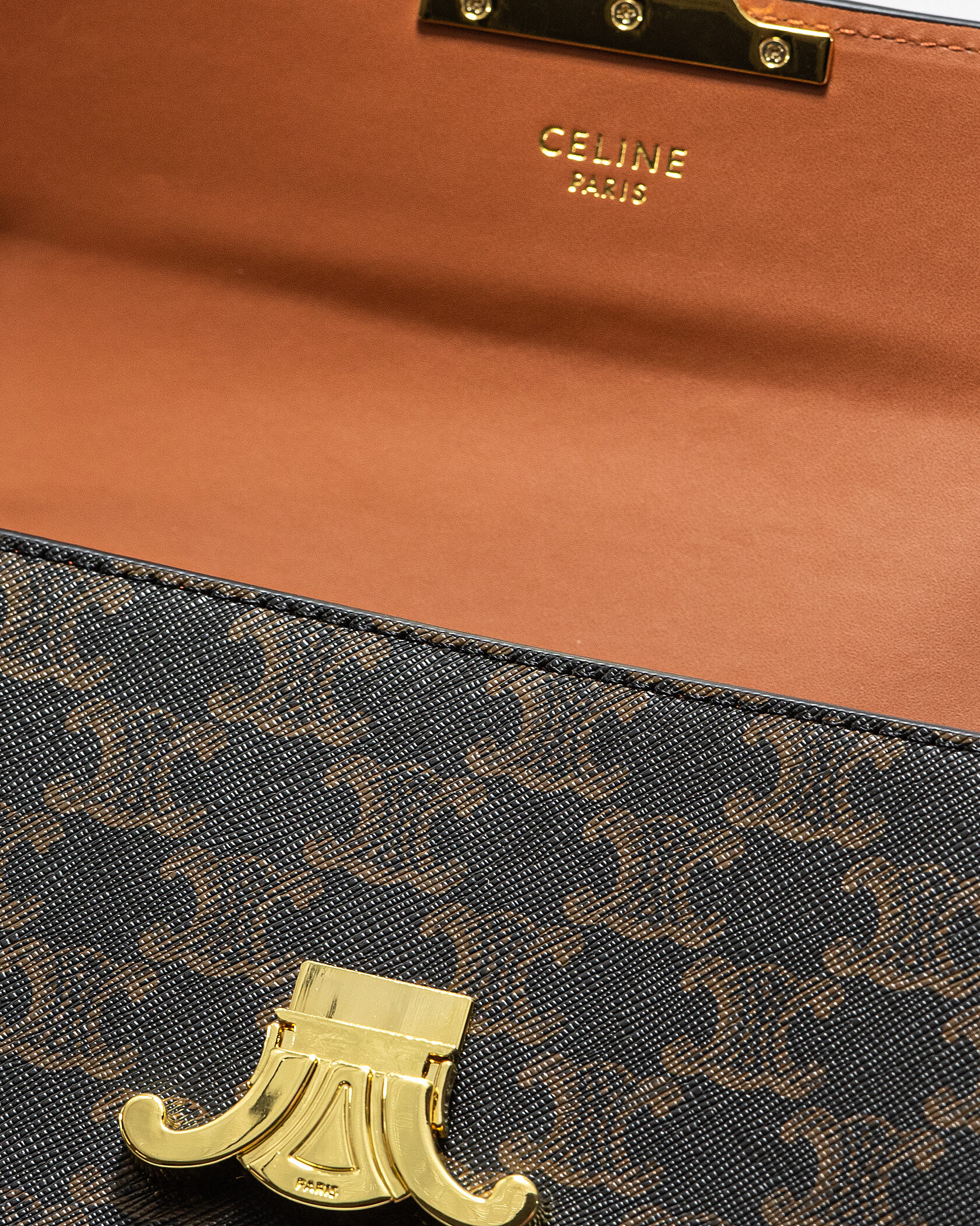 Celine Teen Triomphe Bag in Triomphe Canvas Brown/Tan - 14