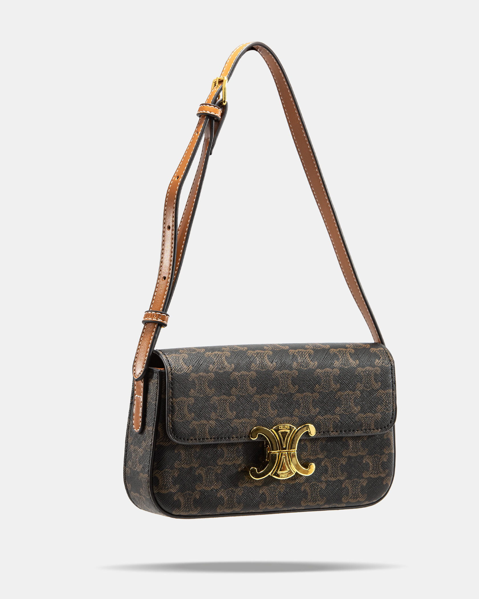 Celine Teen Triomphe Bag in Triomphe Canvas Brown/Tan - 6