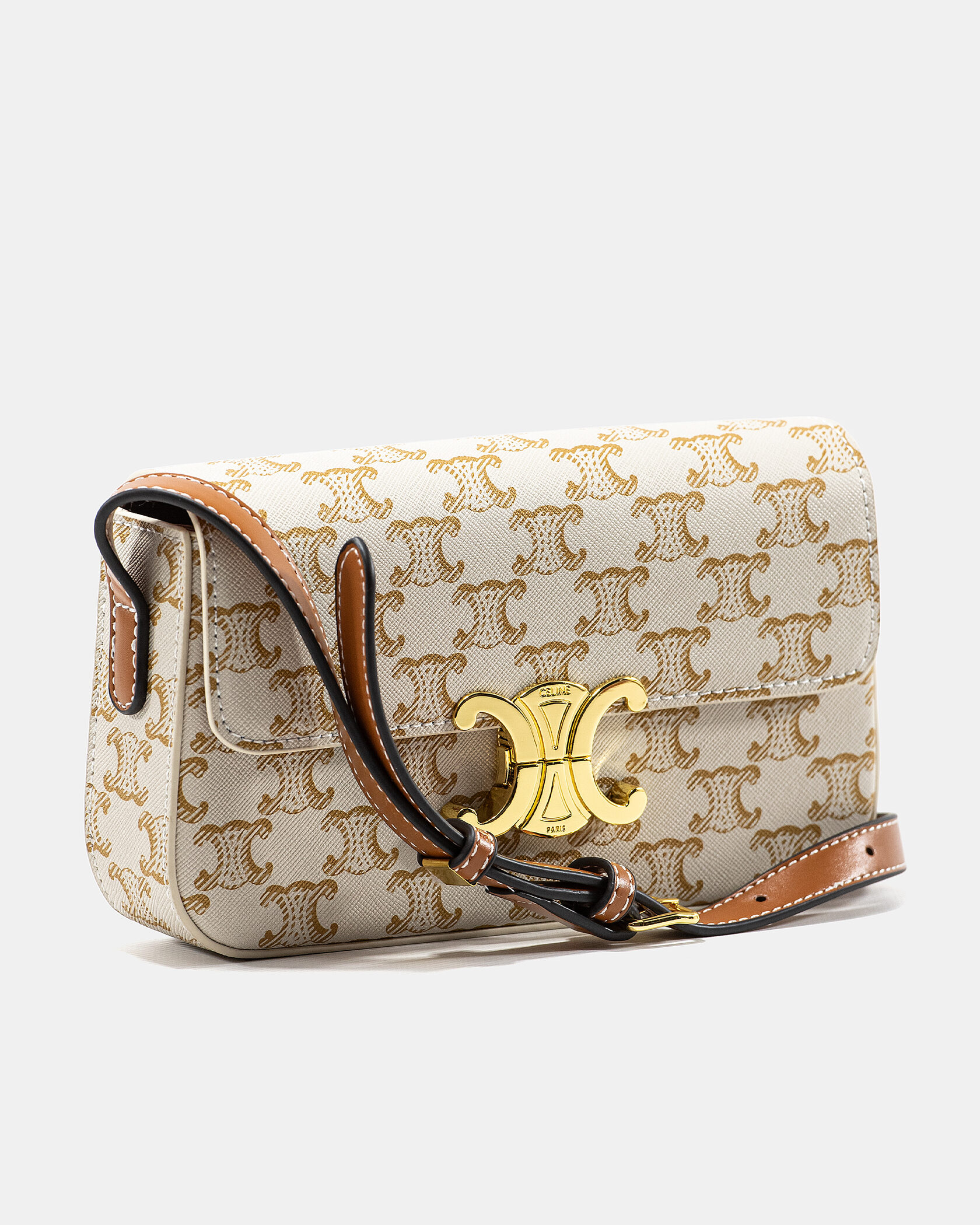 Celine Teen Triomphe Bag in Triomphe Canvas Natural/Tan - 5