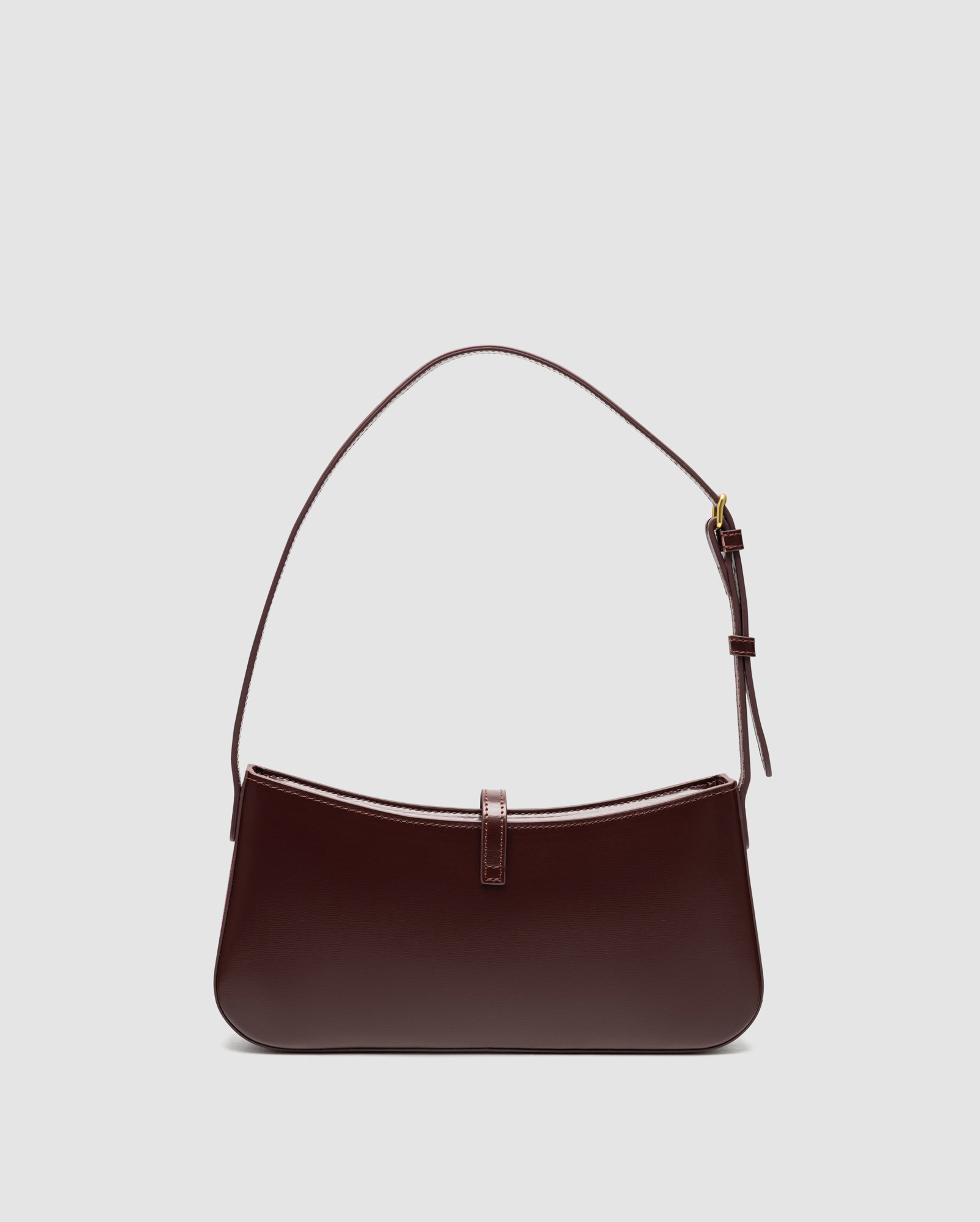 Celine Tina Shoulder Bag In Shiny Calfskin Burgundy/Gold - 2