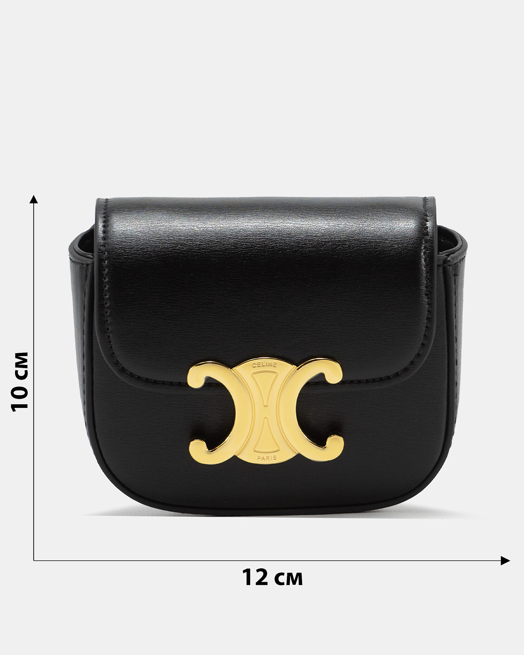 Celine Triomphe Mini Claude Shoulder Bag Black - 3