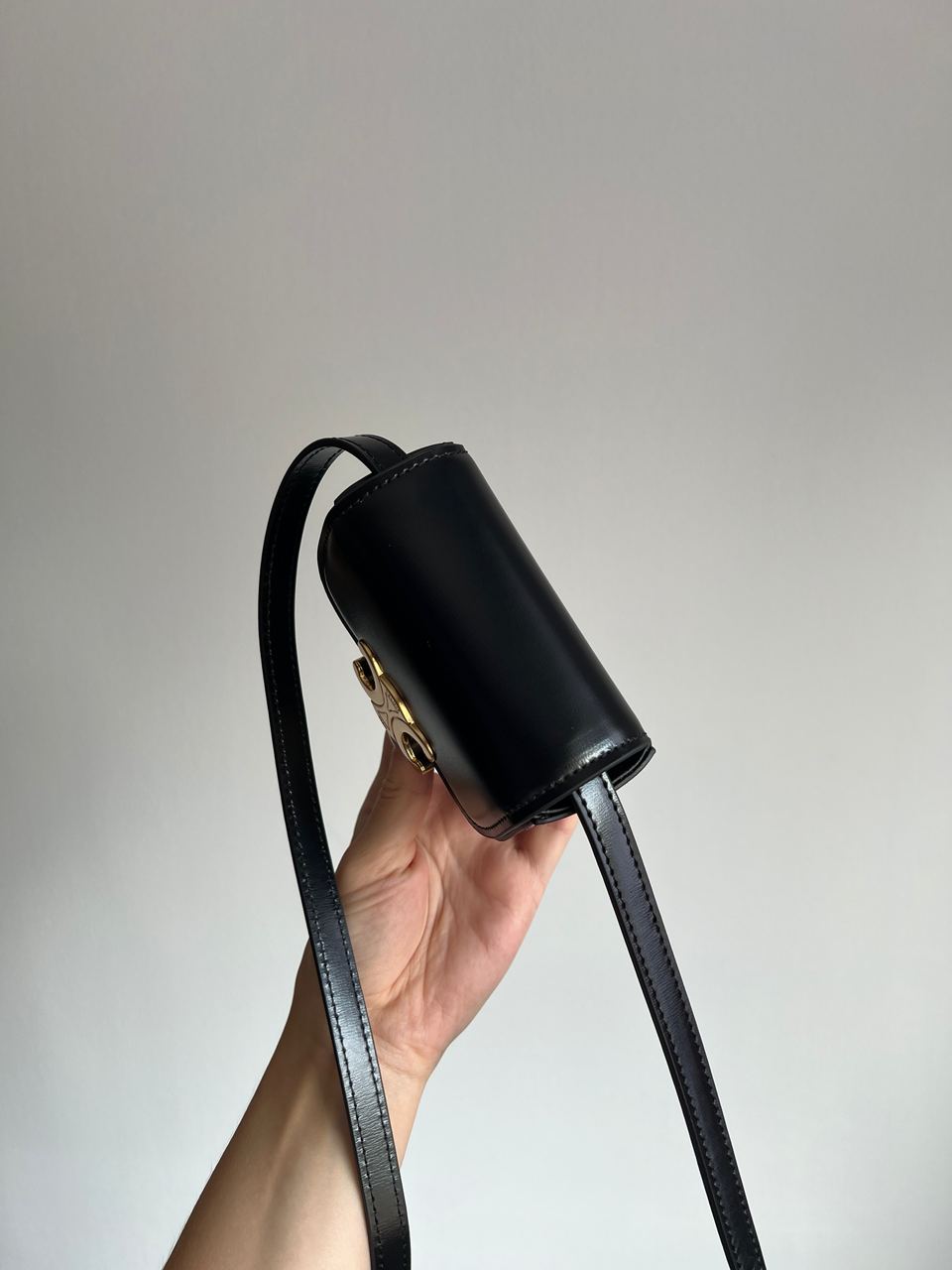 Celine Triomphe Mini Claude Shoulder Bag Black - 6