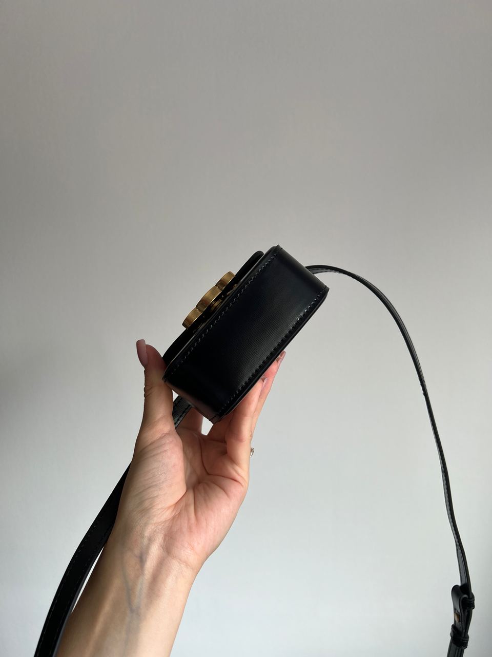 Celine Triomphe Mini Claude Shoulder Bag Black - 7