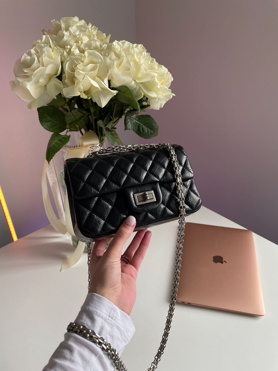 Chanel 1.55 Reissue Double Flap Leather Bag Black/Silver - 3