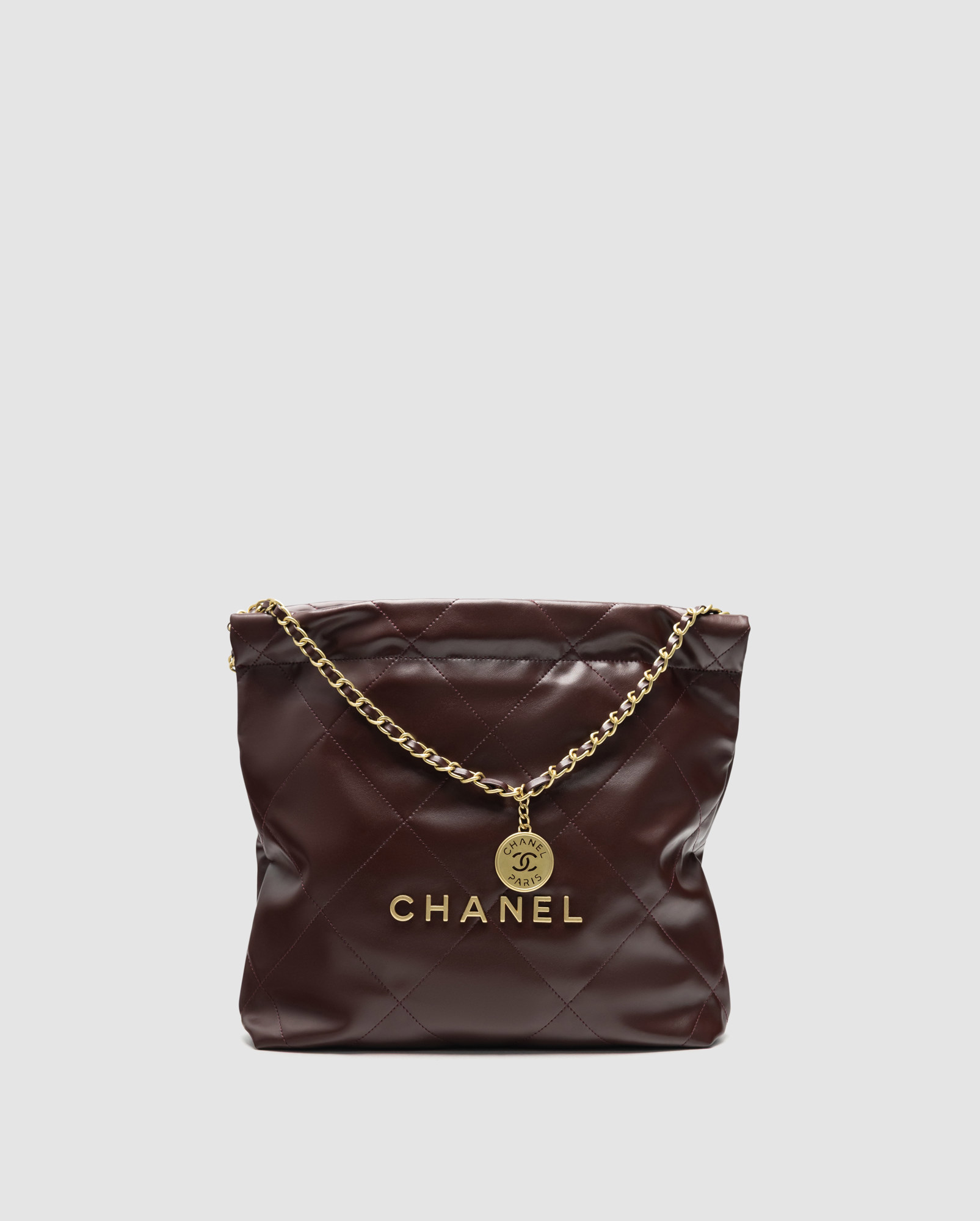 Chanel 22 Handbag Burgundy Quilted Calfskin with Gold Hardware - 3