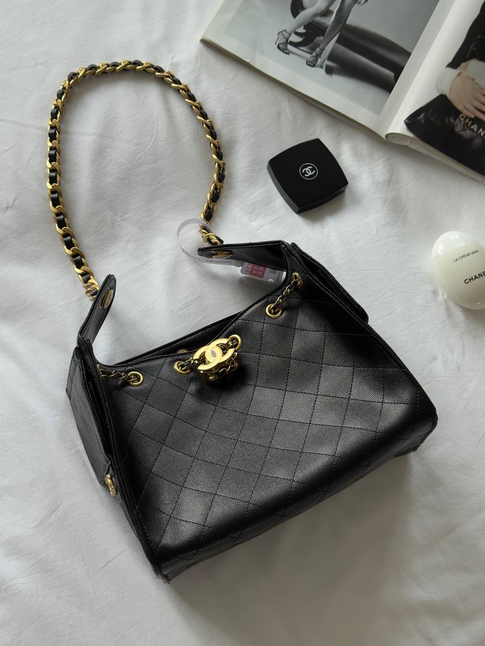 Chanel 25 Handbag in Black With Gold Hardware - 5