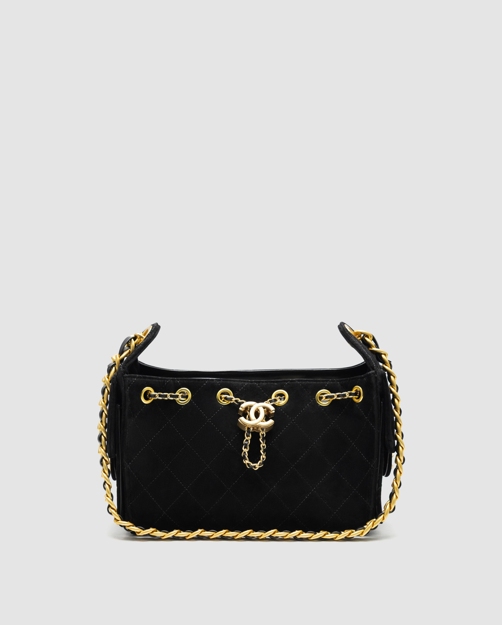 Chanel 25 Mini Handbag Suede Black - 2