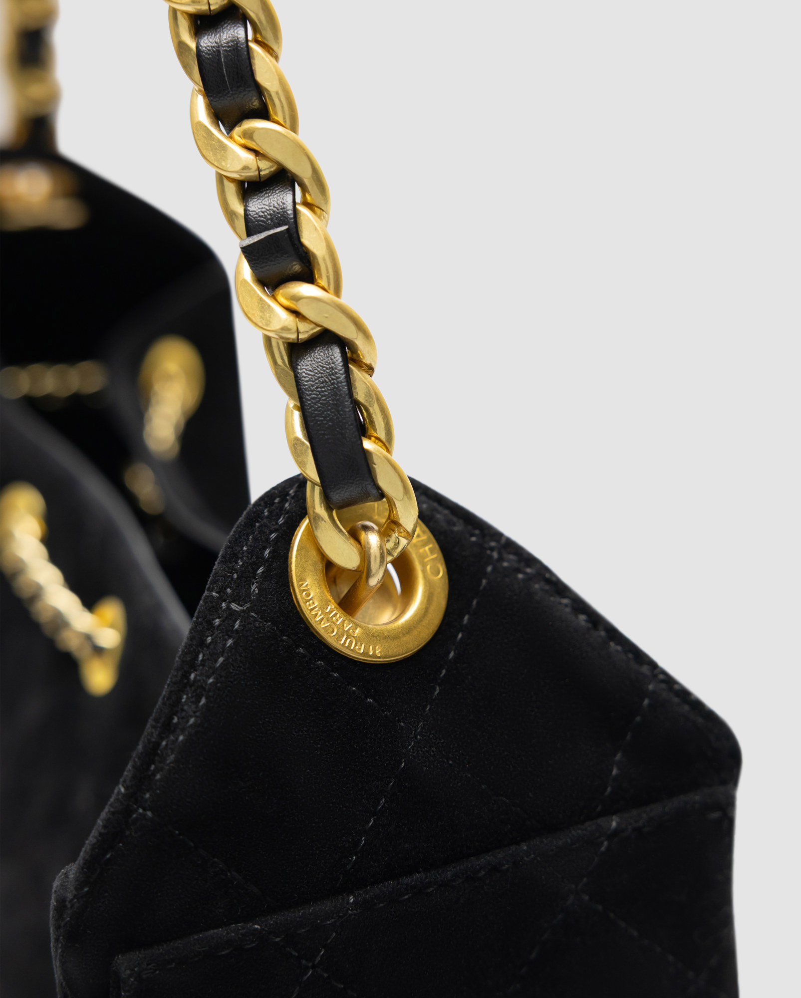 Chanel 25 Mini Handbag Suede Black - 5