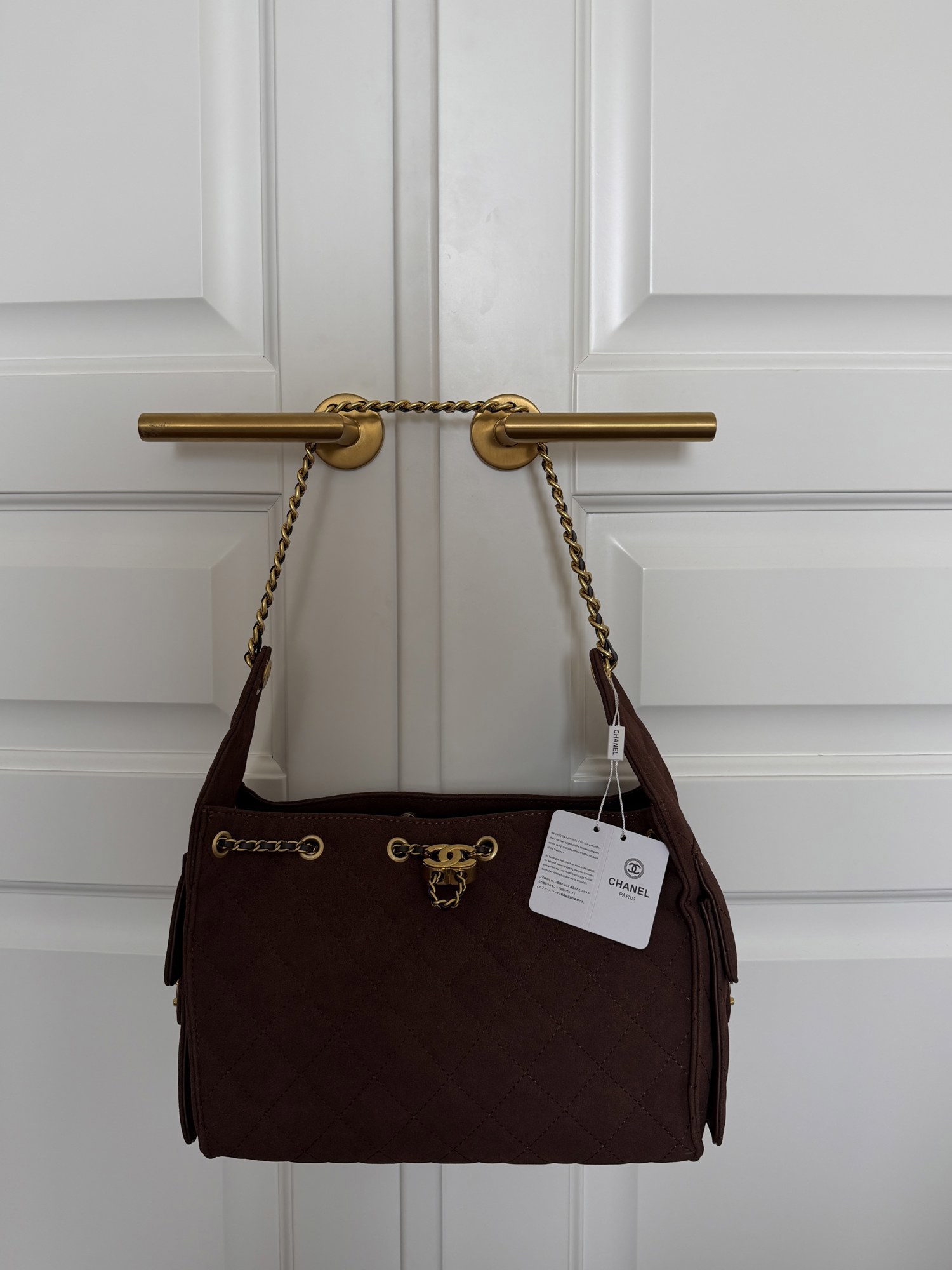 Chanel 25 Small Handbag Suede Brown (не брендова коробка) - 5