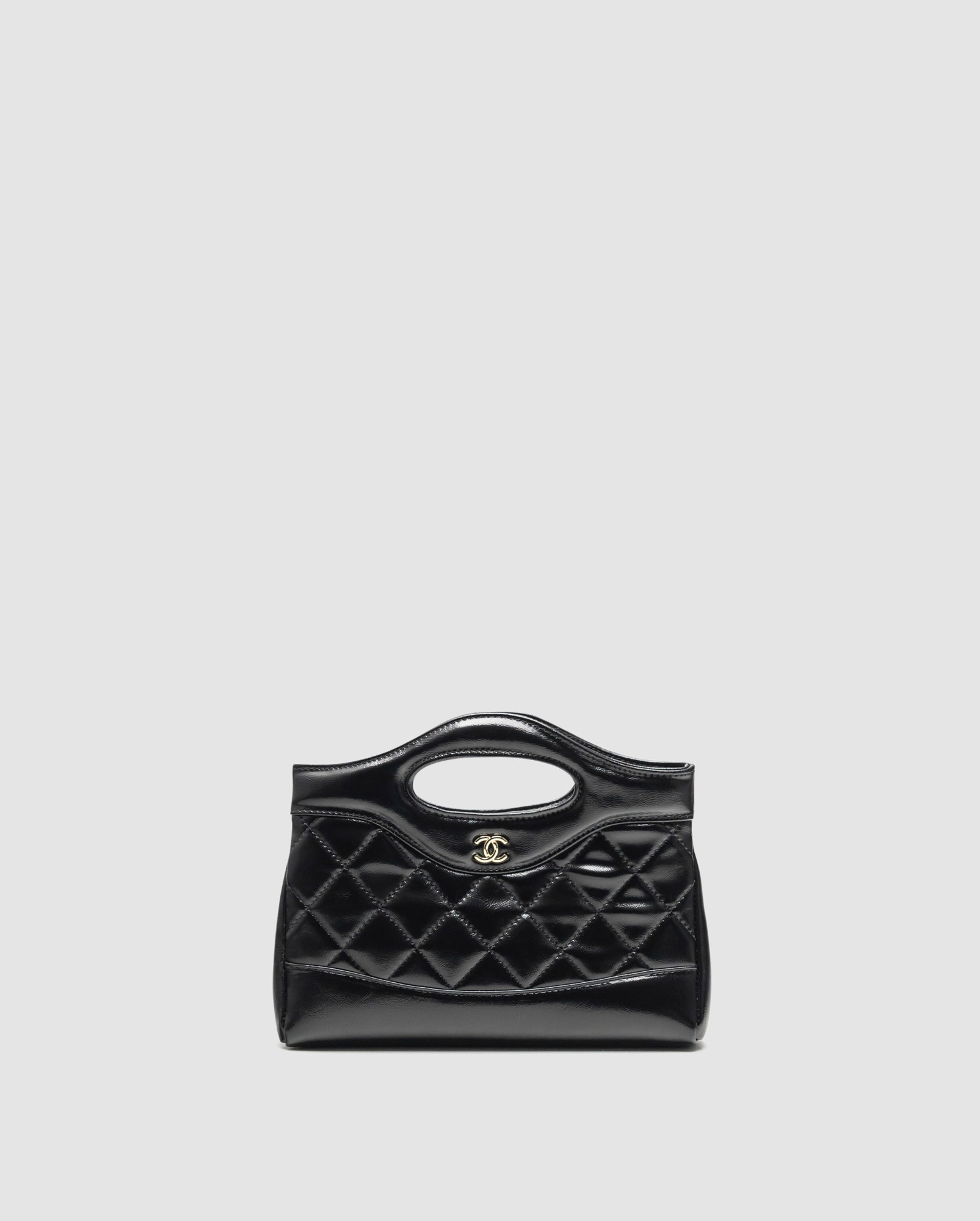 Chanel 31 Mini Shopping Bag Shiny Aged Calfskin Black & Gold Ha - 2