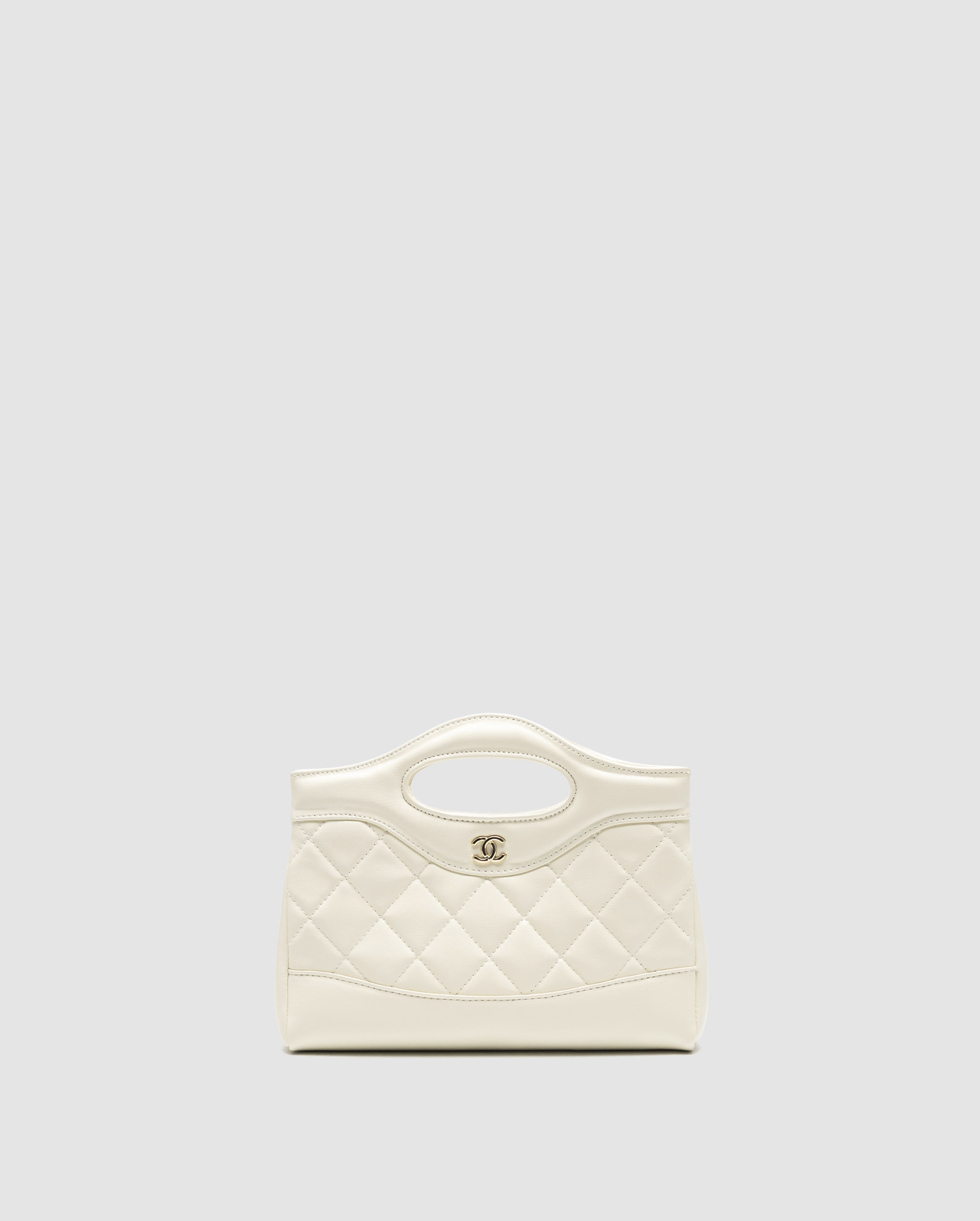 Chanel 31 Mini Shopping Bag Shiny Aged Calfskin Cream & Gold Ha - 2