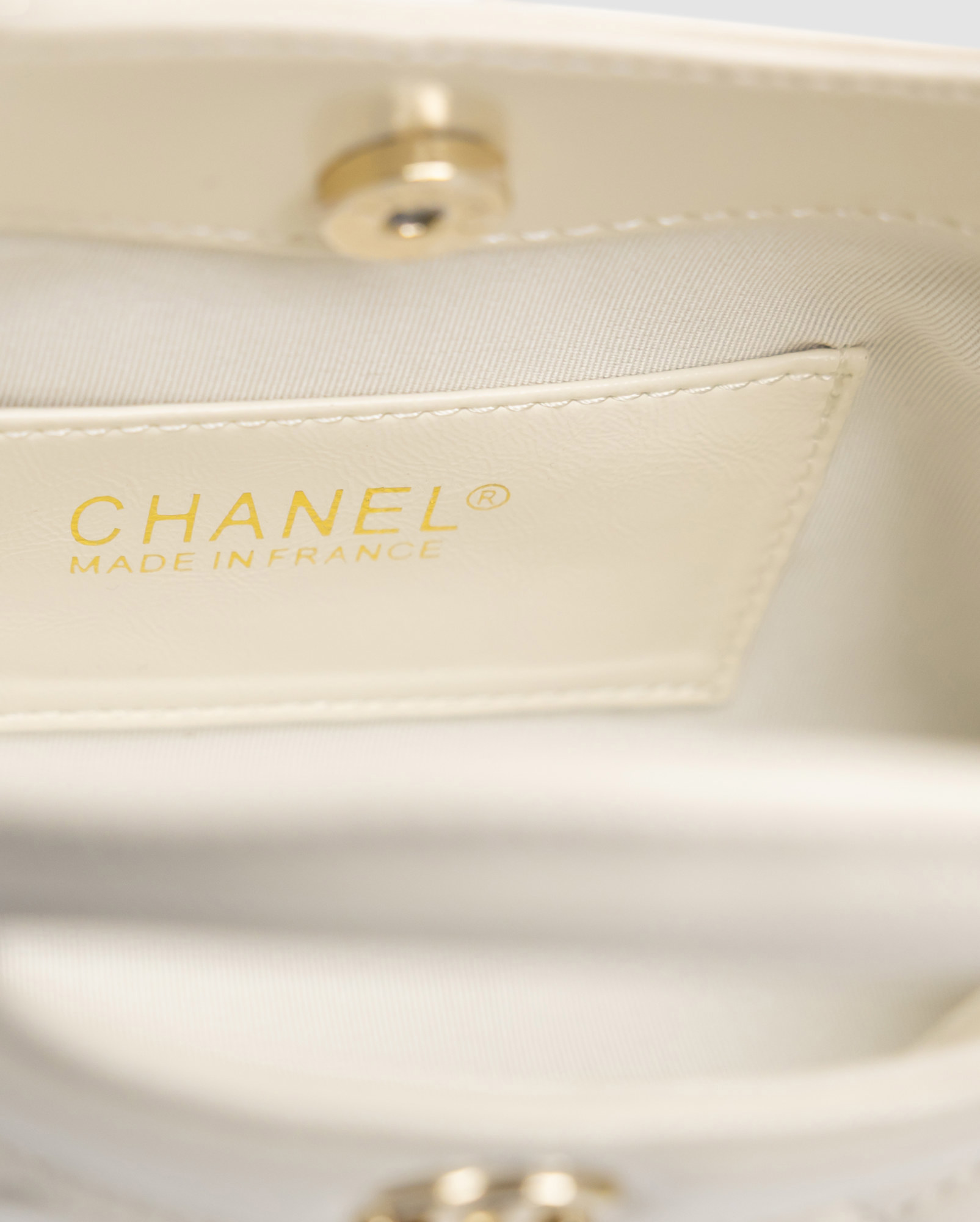 Chanel 31 Mini Shopping Bag Shiny Aged Calfskin Cream & Gold Ha - 5