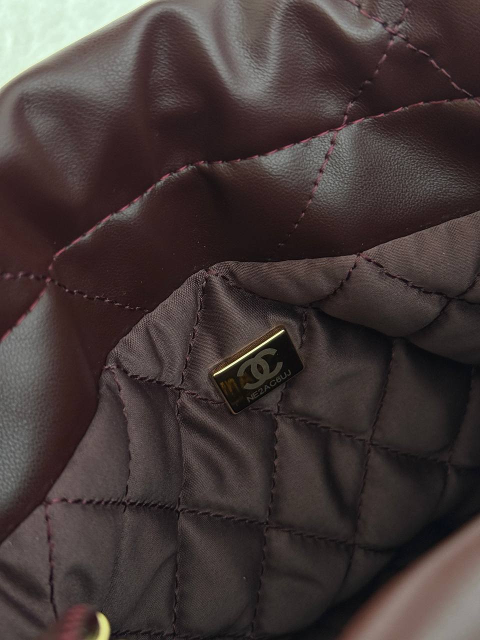 Chanel Burgundy Quilted Calfskin Mini 20 Bag Gold - 10