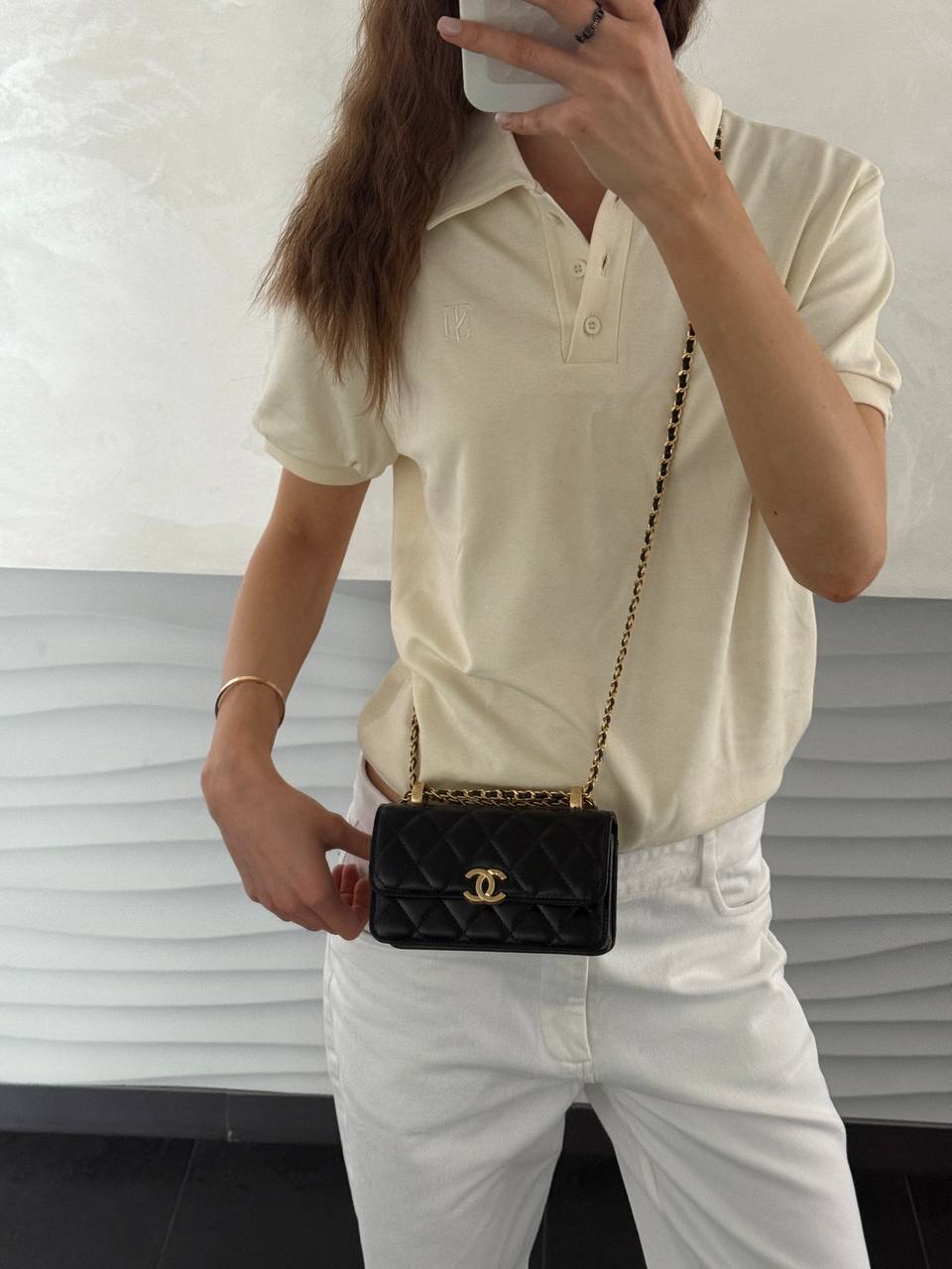 Chanel Calfskin Quilted Perfect Fit Wallet On Chain Black/Gold - 2