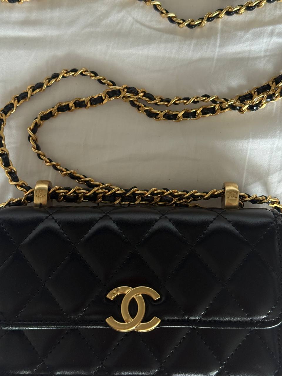 Chanel Calfskin Quilted Perfect Fit Wallet On Chain Black/Gold - 5