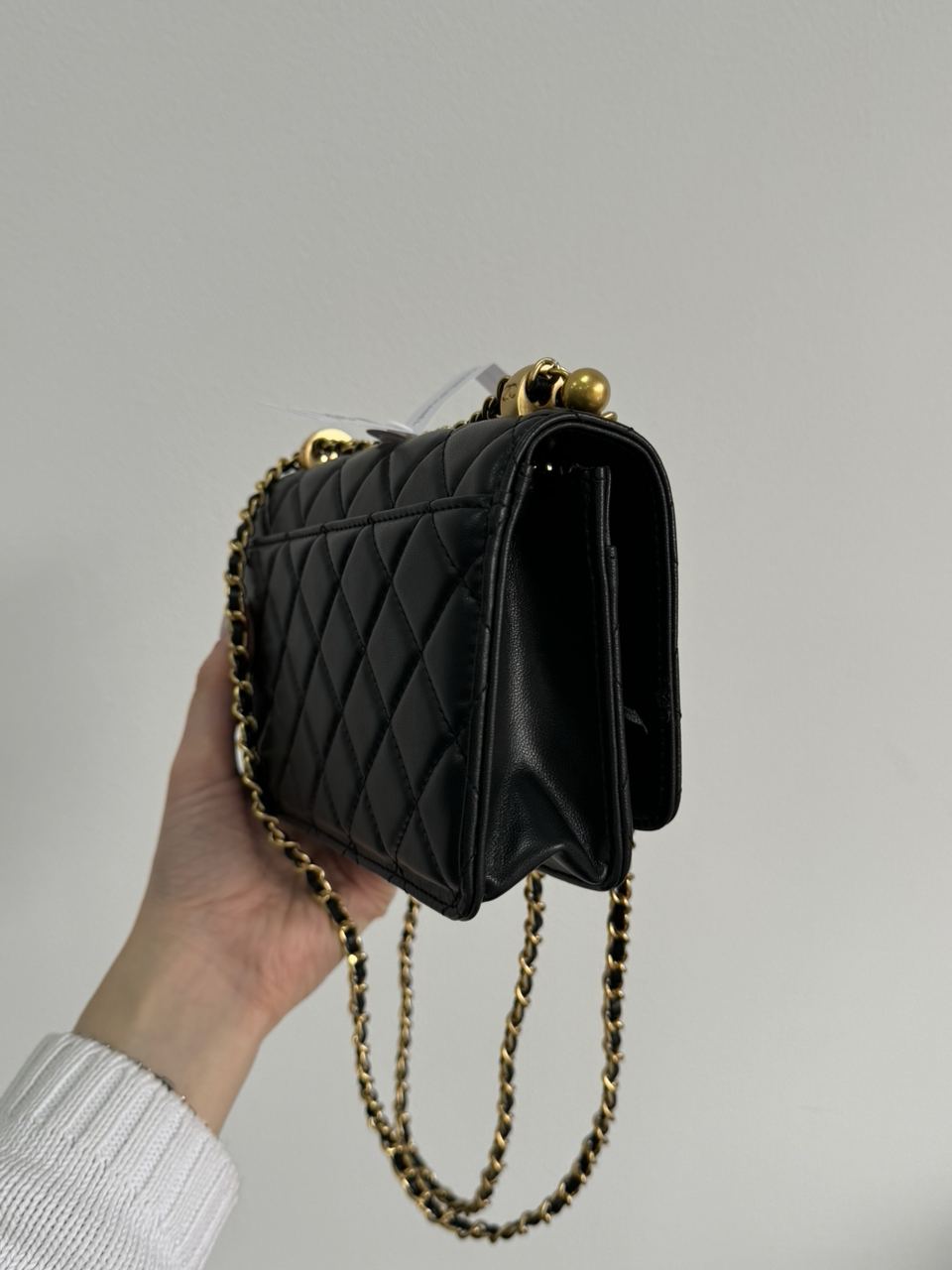 Chanel Calfskin Quilted Perfect Fit Wallet On Chain Black/Gold - 18