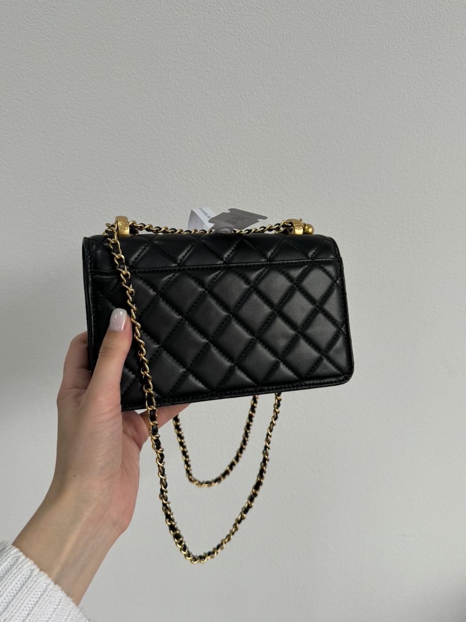 Chanel Calfskin Quilted Perfect Fit Wallet On Chain Black/Gold - 19