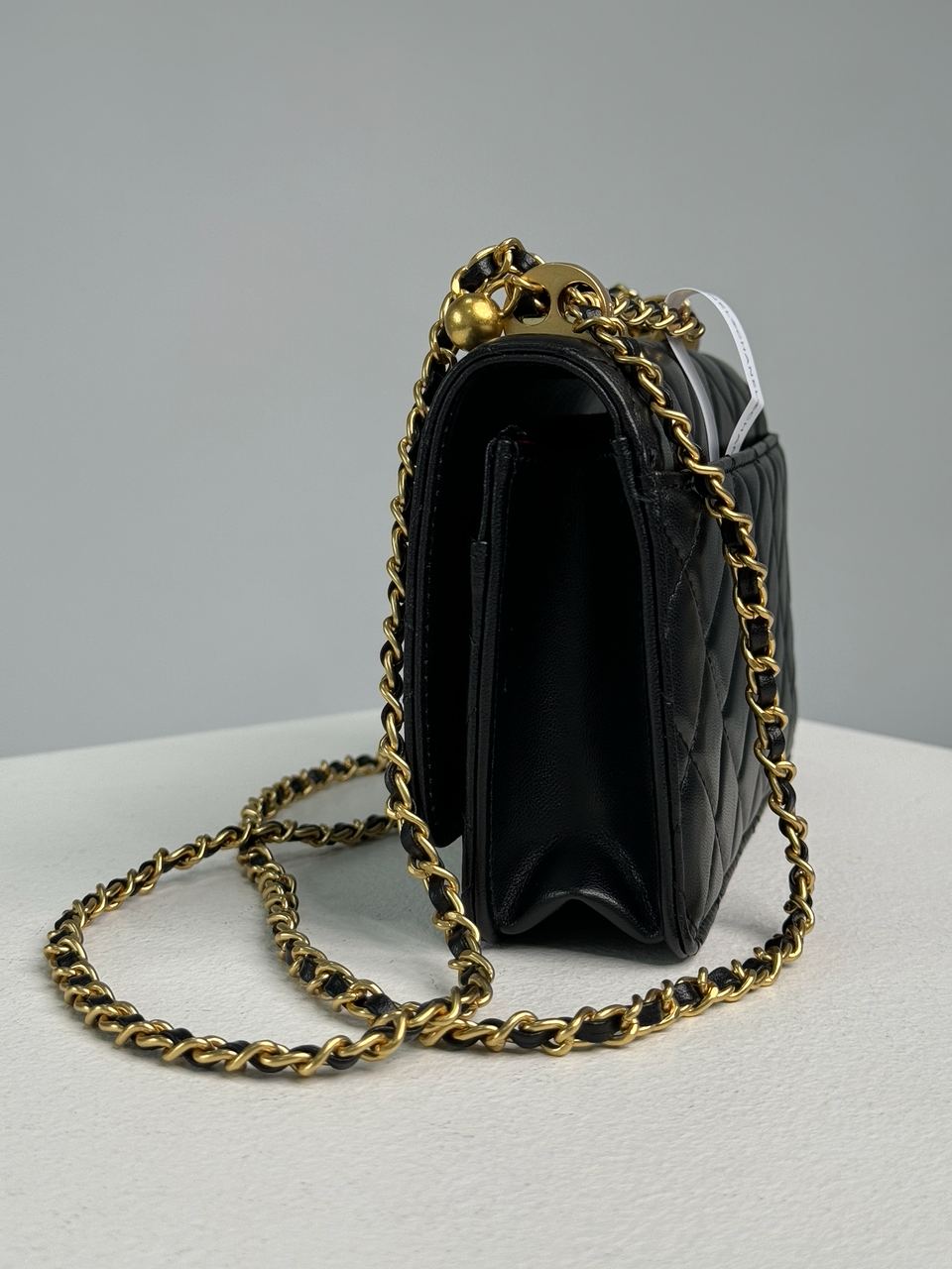 Chanel Calfskin Quilted Perfect Fit Wallet On Chain Black/Gold - 21