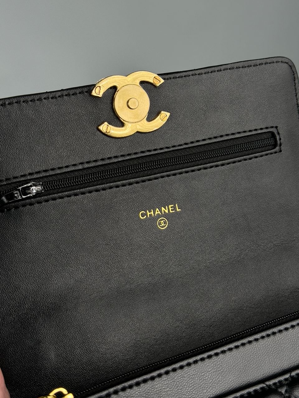 Chanel Calfskin Quilted Perfect Fit Wallet On Chain Black/Gold - 26