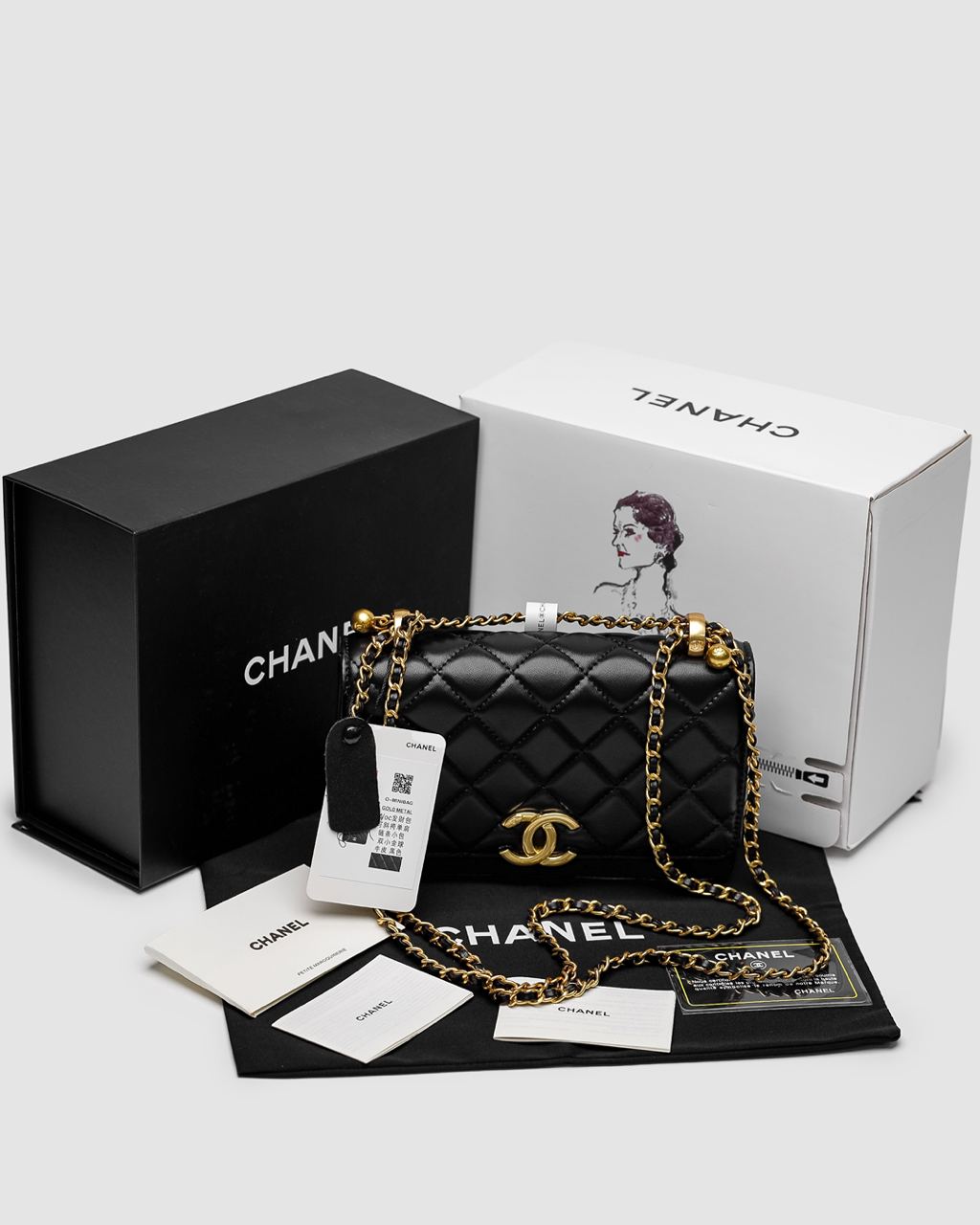 Chanel Calfskin Quilted Perfect Fit Wallet On Chain Black/Gold - 4