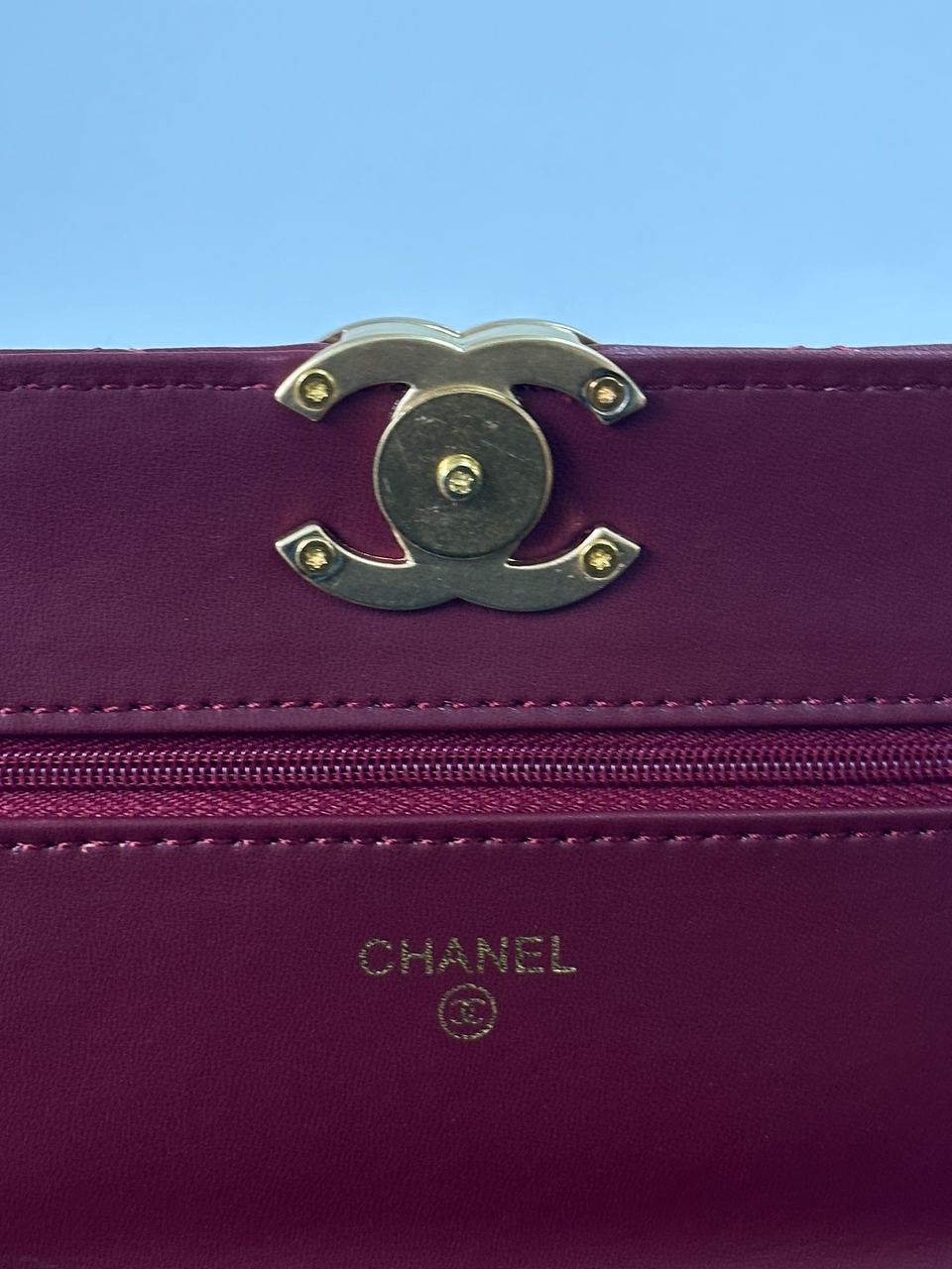 Chanel Calfskin Quilted Perfect Fit Wallet On Chain Burgundy/Gold - 12