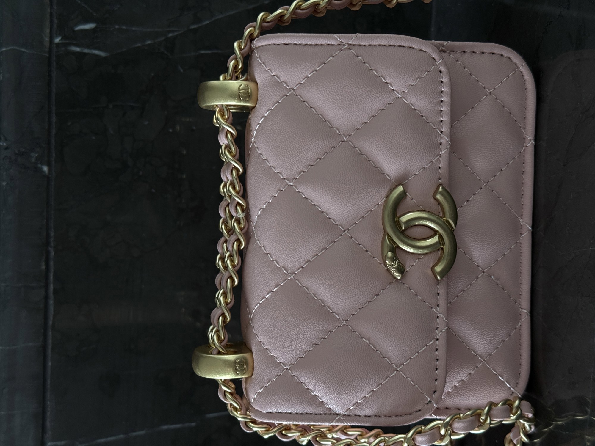 Chanel Calfskin Quilted Perfect Fit Wallet On Chain Mini Pink Маг - 2