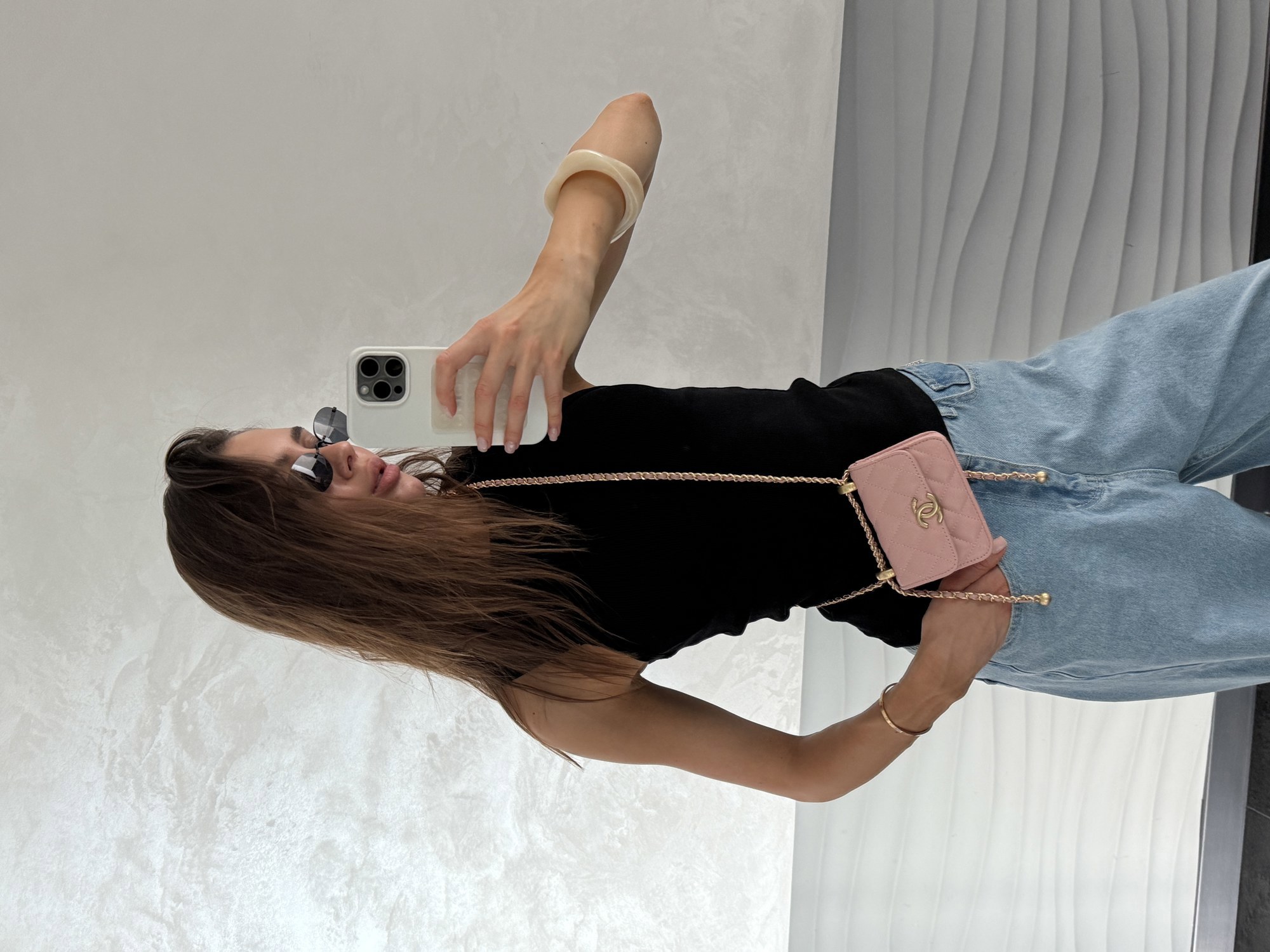 Chanel Calfskin Quilted Perfect Fit Wallet On Chain Mini Pink Маг - 15