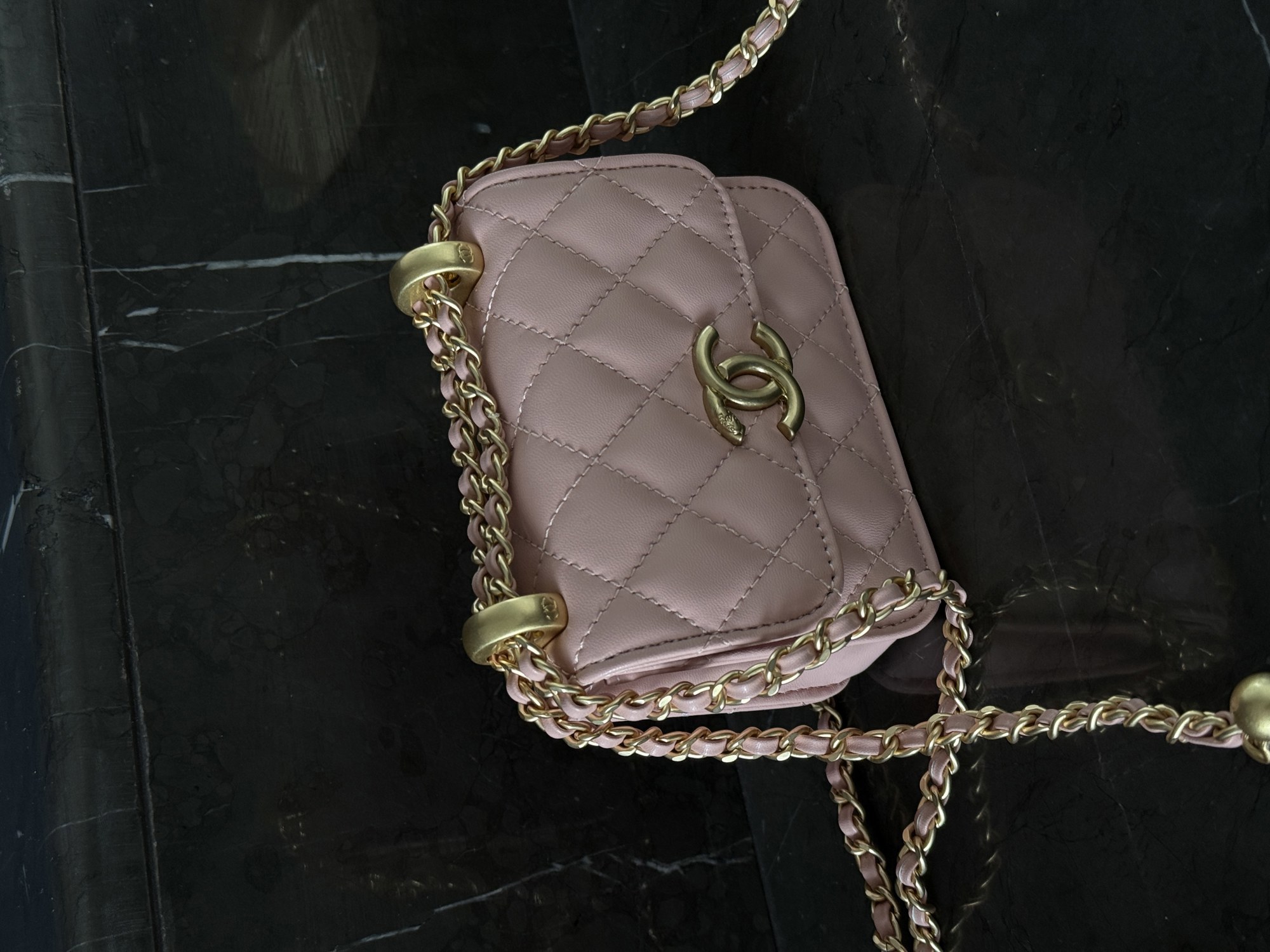 Chanel Calfskin Quilted Perfect Fit Wallet On Chain Mini Pink Маг - 6