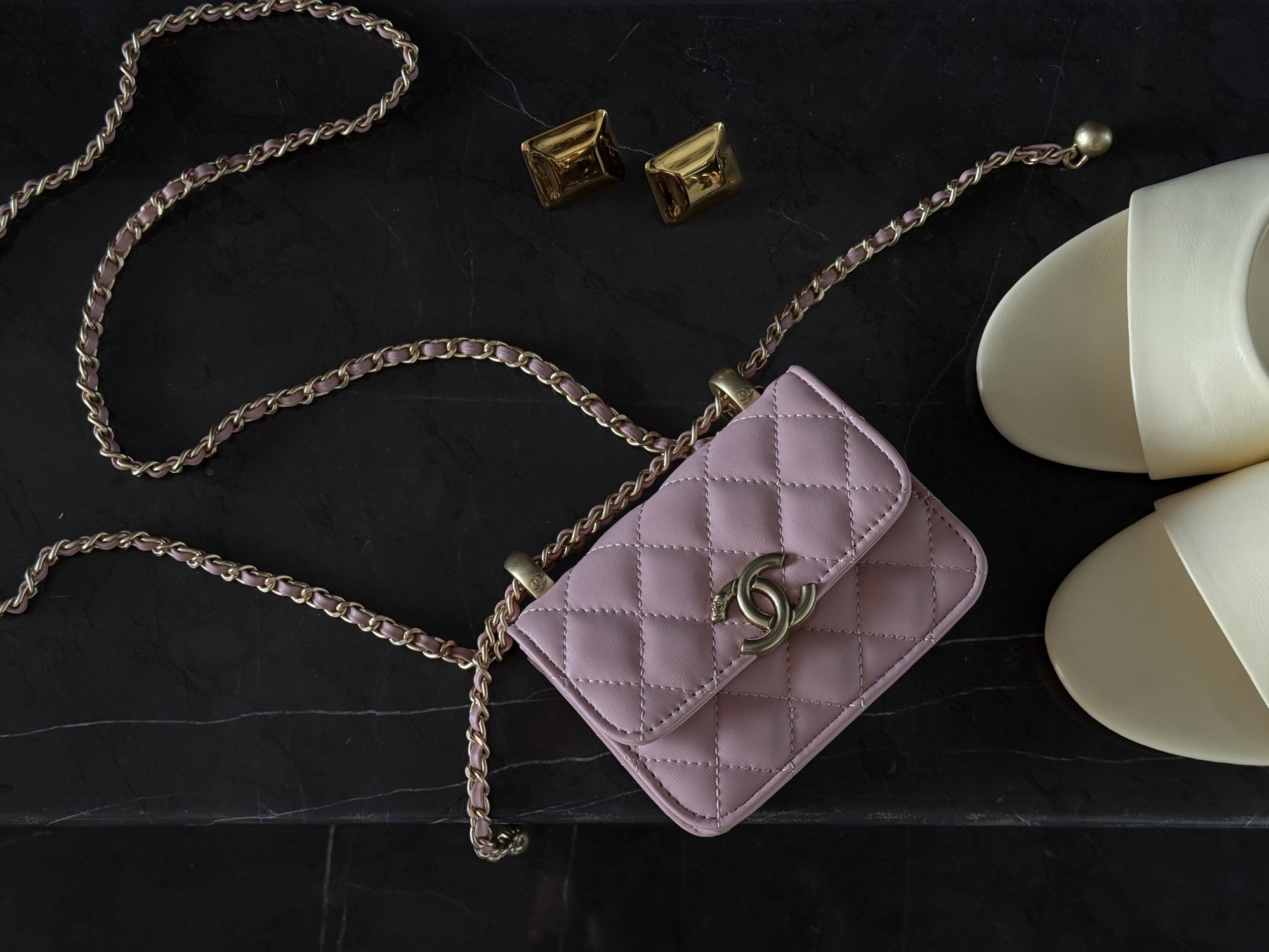 Chanel Calfskin Quilted Perfect Fit Wallet On Chain Mini Pink Маг - 11