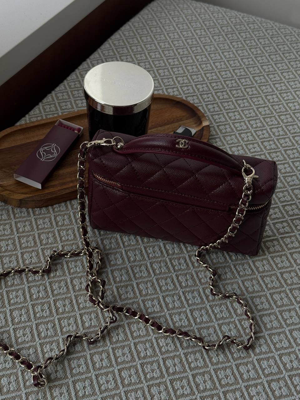 Chanel Caviar Quilted CC Top Handle Long Vanity - 6