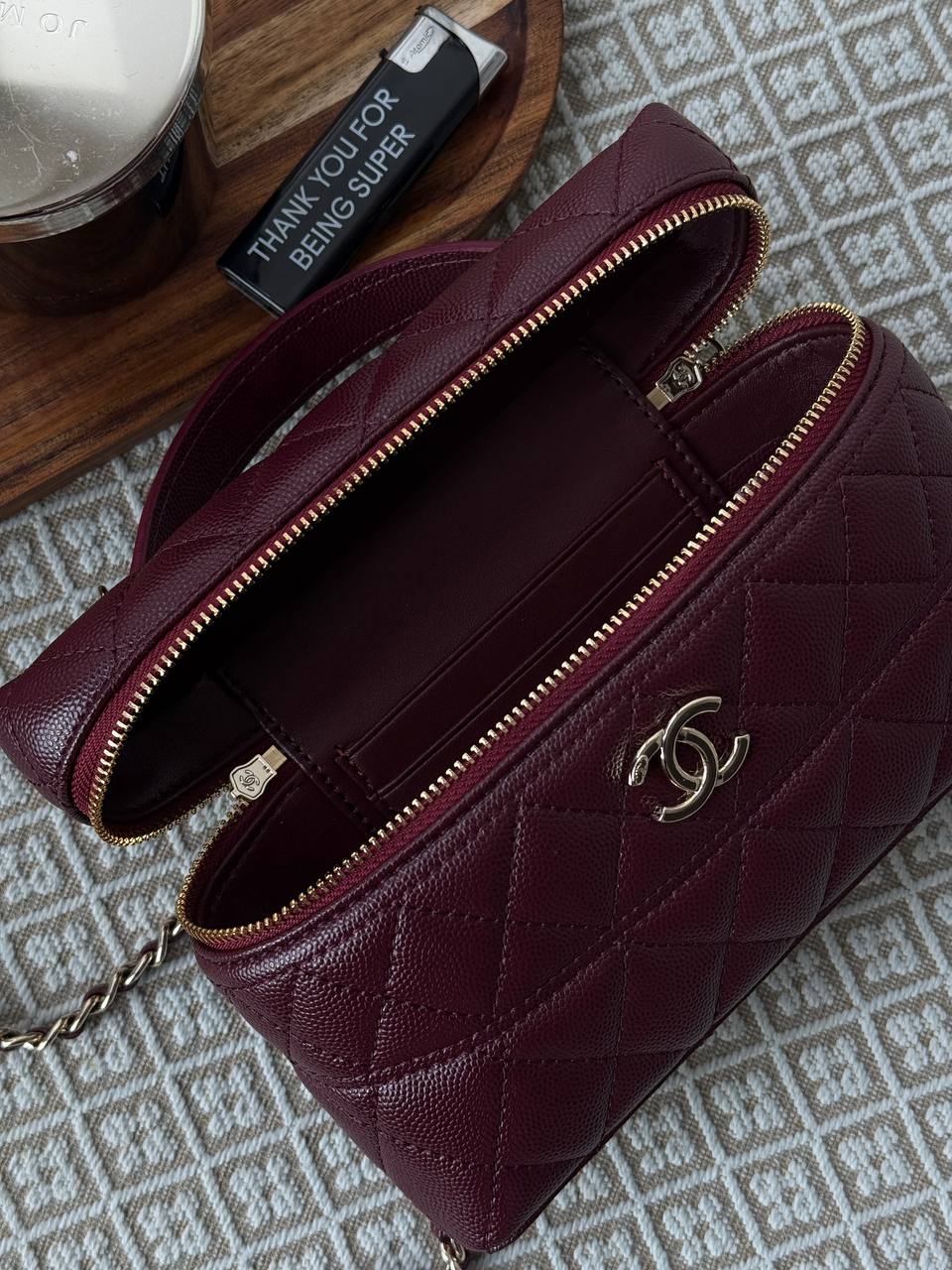 Chanel Caviar Quilted CC Top Handle Long Vanity - 9