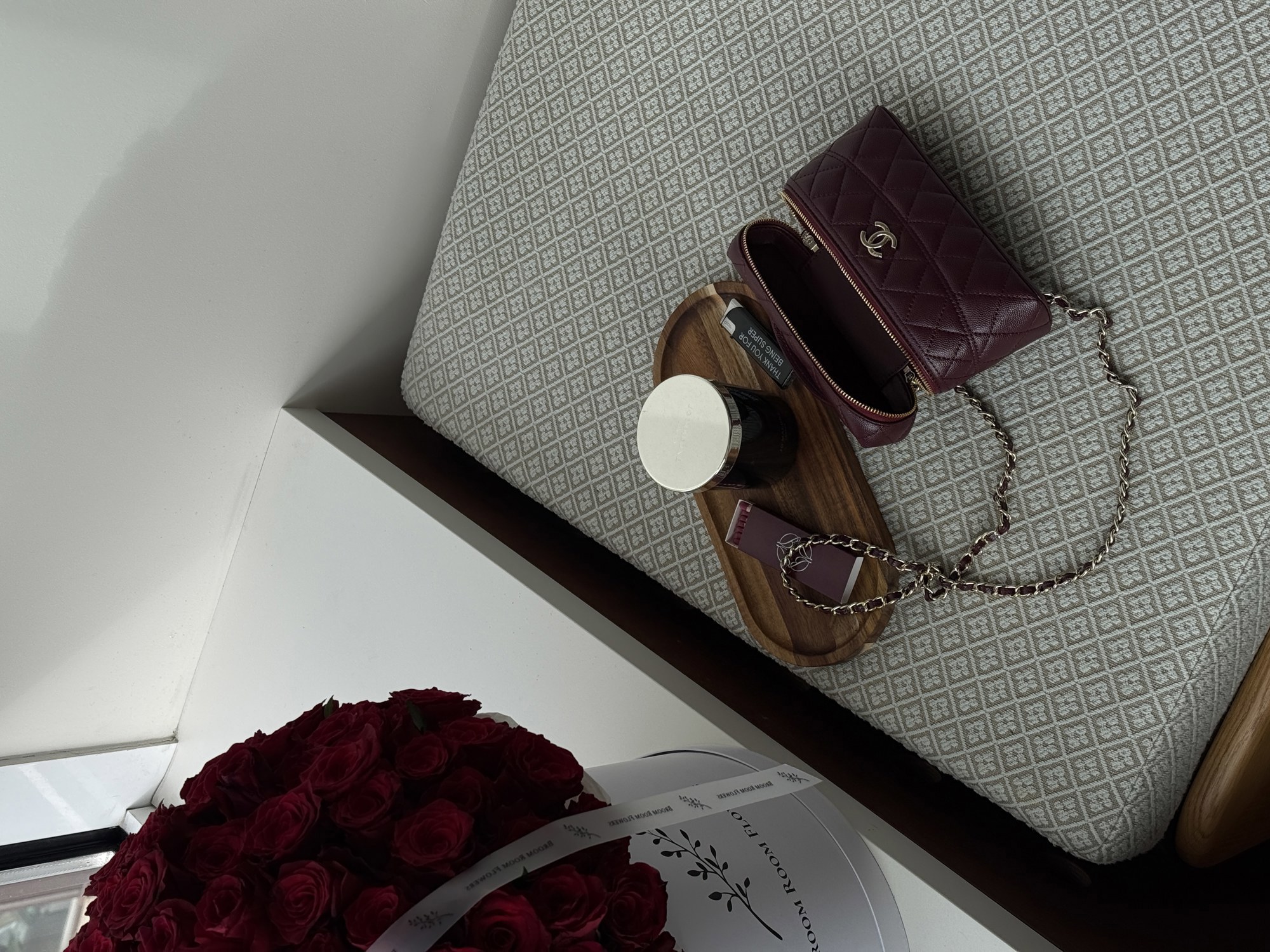 Chanel Caviar Quilted CC Top Handle Long Vanity Burgundy - 9