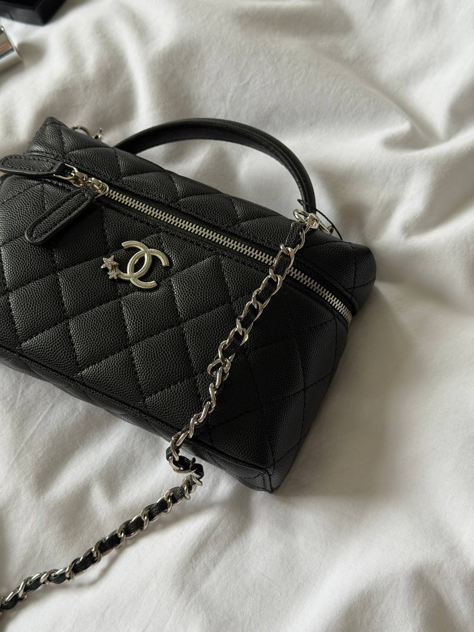 Chanel Caviar Quilted CC Top Handle Long Vanity - 5