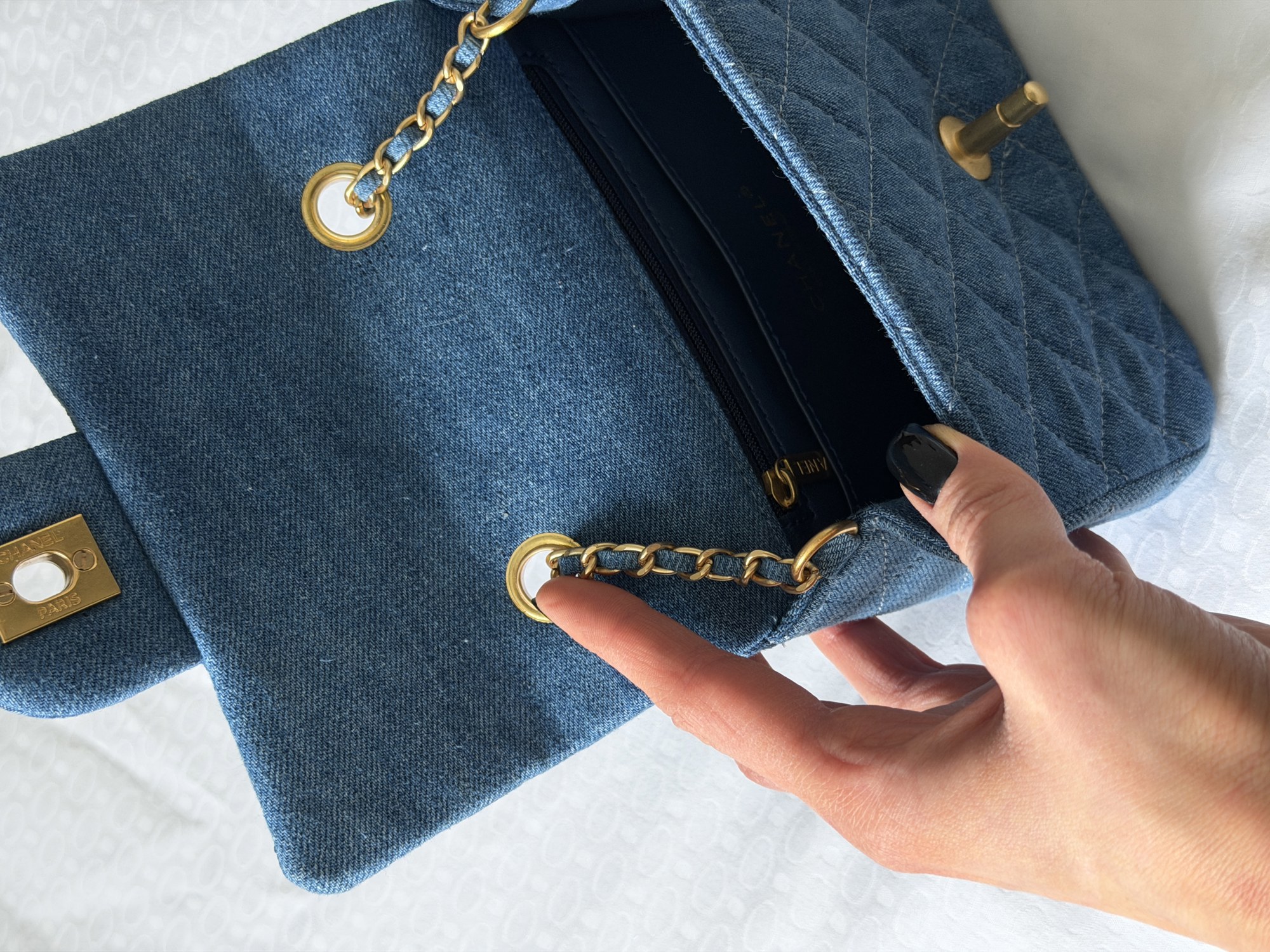 Chanel CC Mini Flap Bag in Denim/Gold Hardware - 5