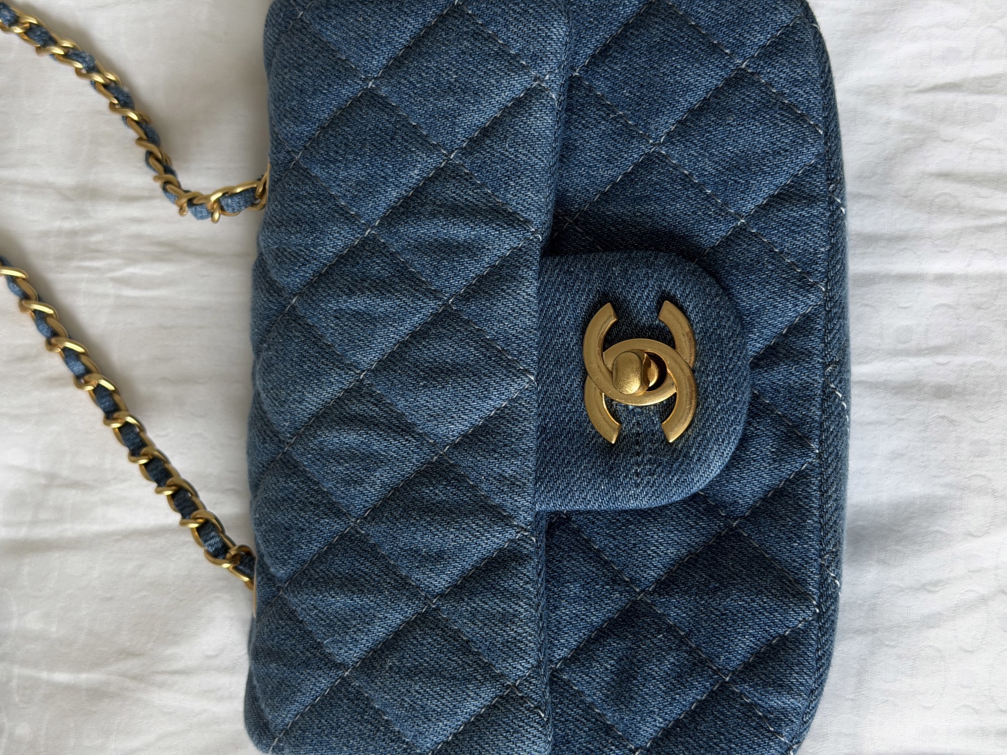 Chanel CC Mini Flap Bag in Denim/Gold Hardware - 8