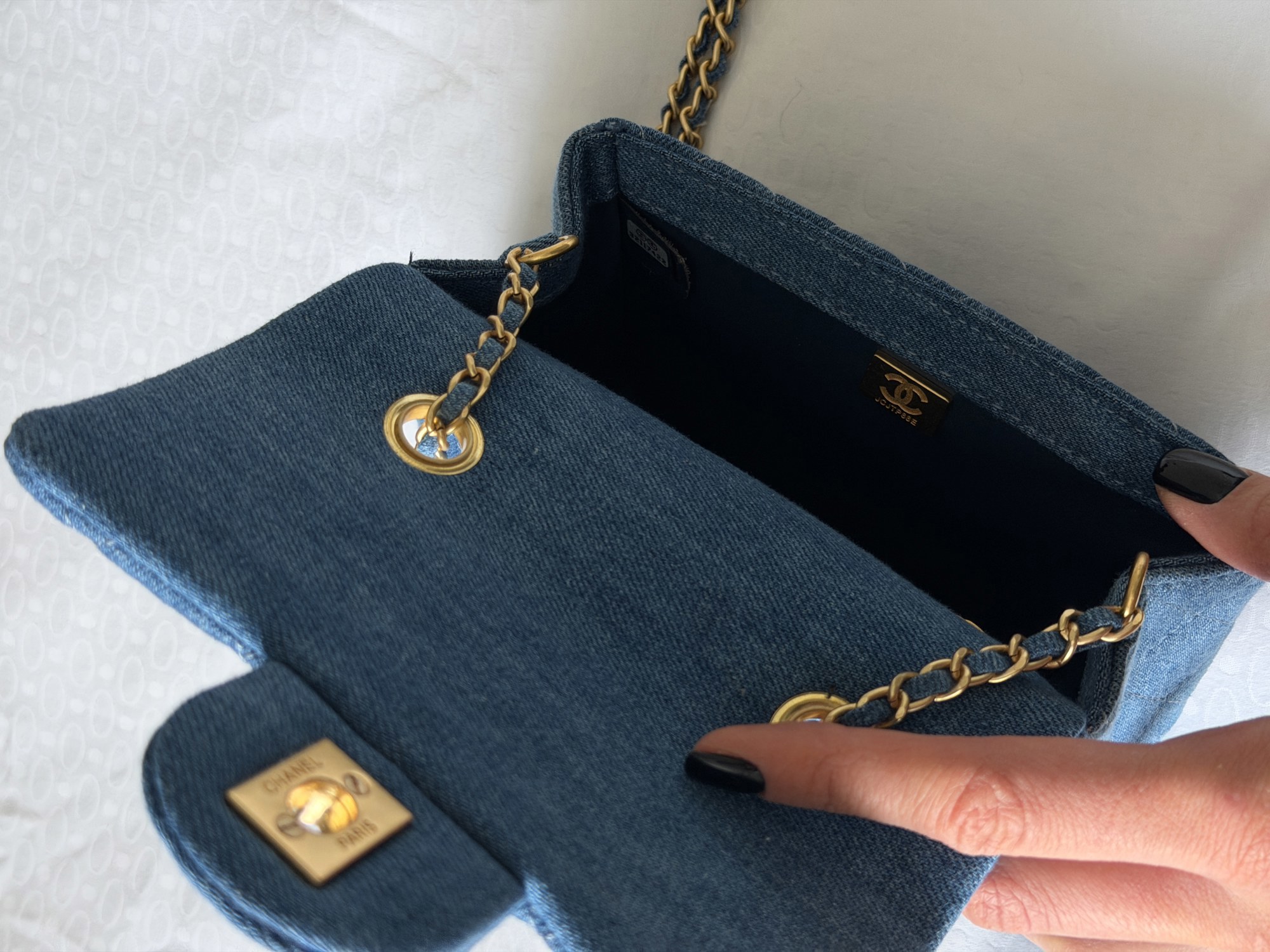 Chanel CC Mini Flap Bag in Denim/Gold Hardware - 6