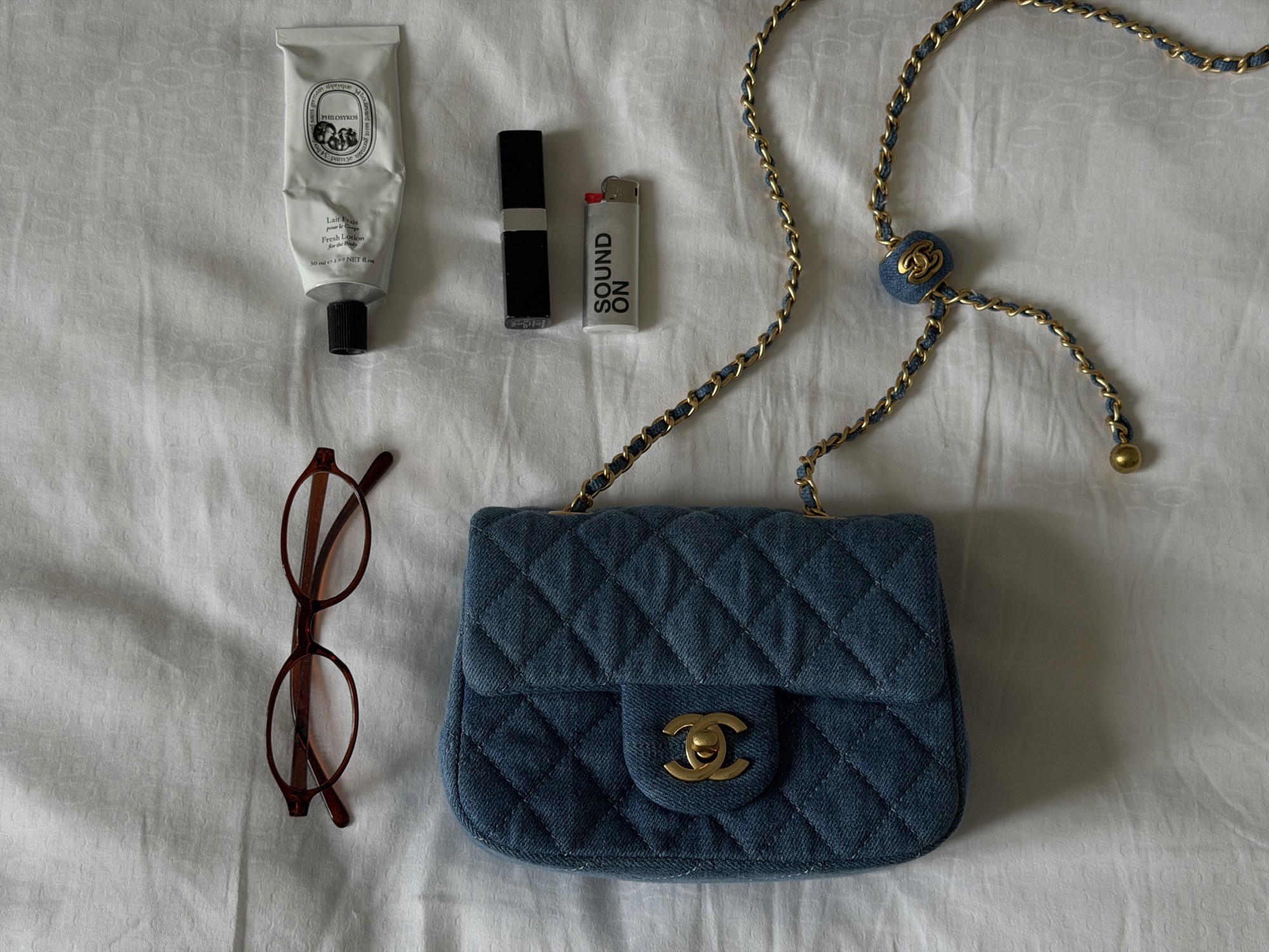 Chanel CC Mini Flap Bag in Denim/Gold Hardware - 9