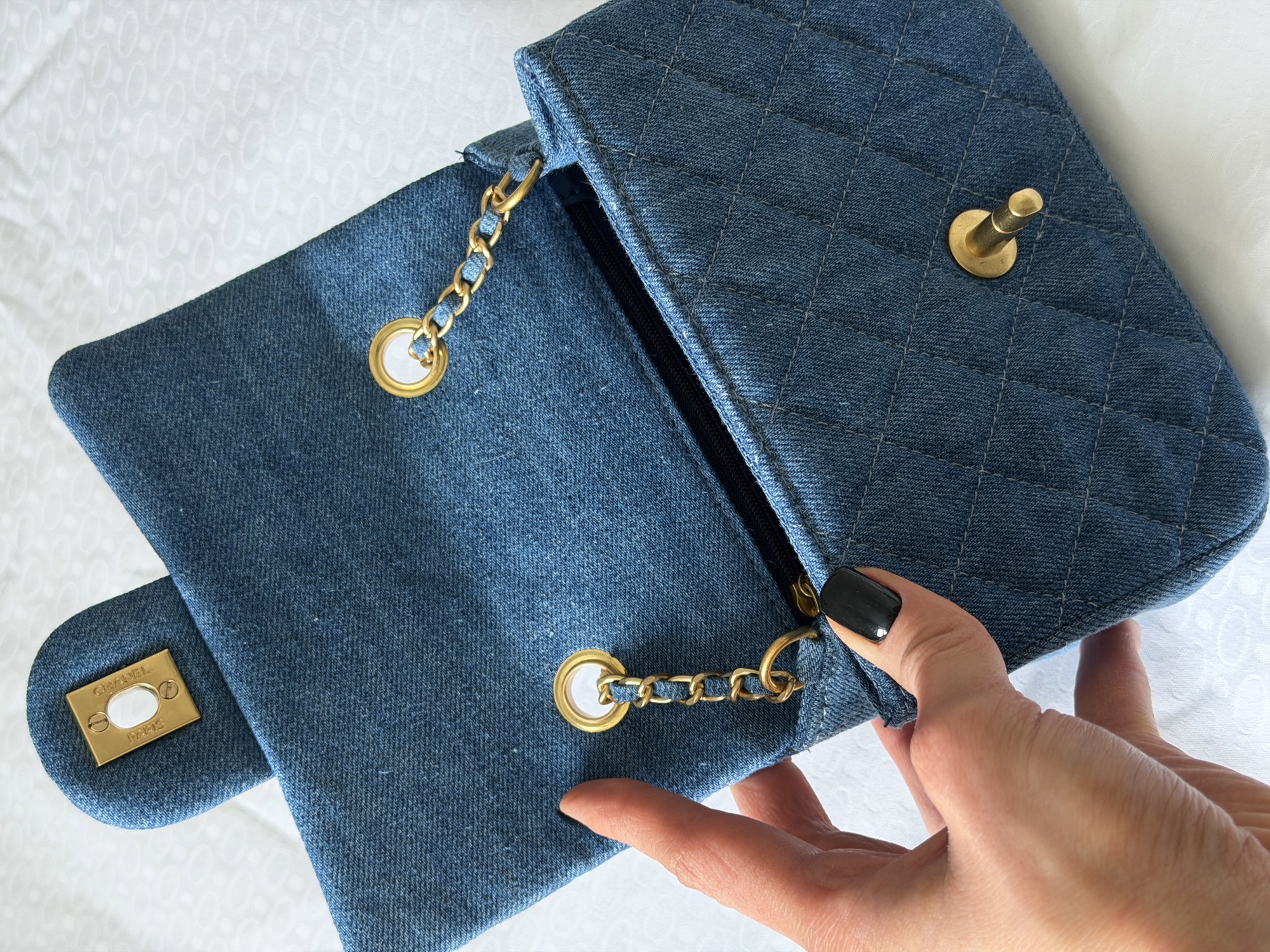 Chanel CC Mini Flap Bag in Denim/Gold Hardware - 3