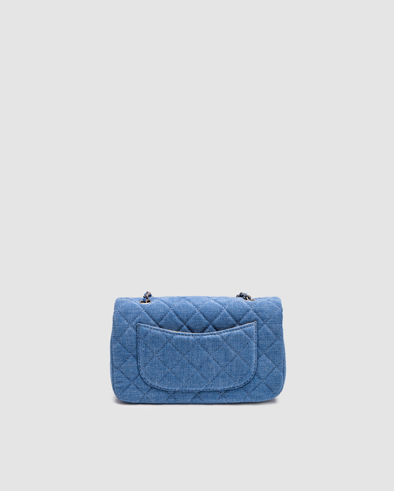 Chanel Classic 1.55 Small Single Flap Denim/Silver - 2