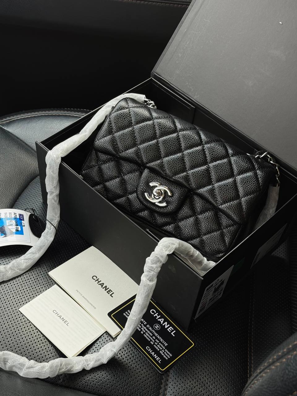 Chanel Classic 1.55 Small Single Flap in Black/Silver - 4