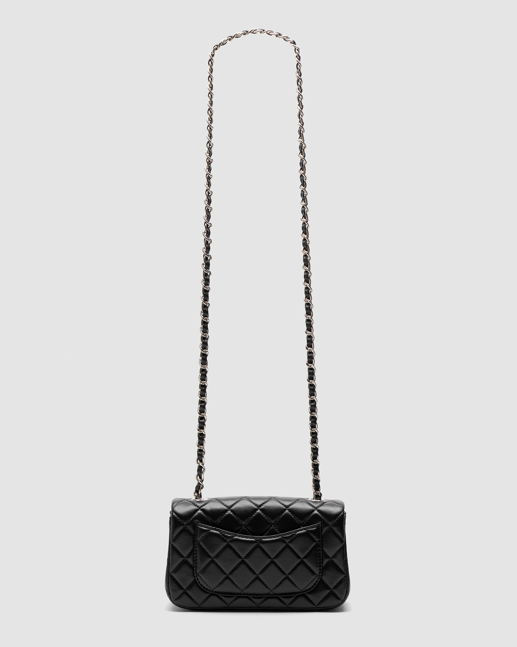 Chanel Classic 1.55 Small Single Flap in Black/Silver - 7