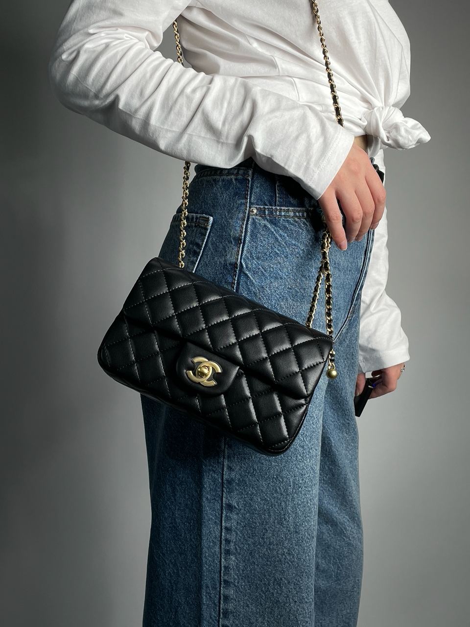 Chanel Classic 1.55 Small Single Flap in Black - 7