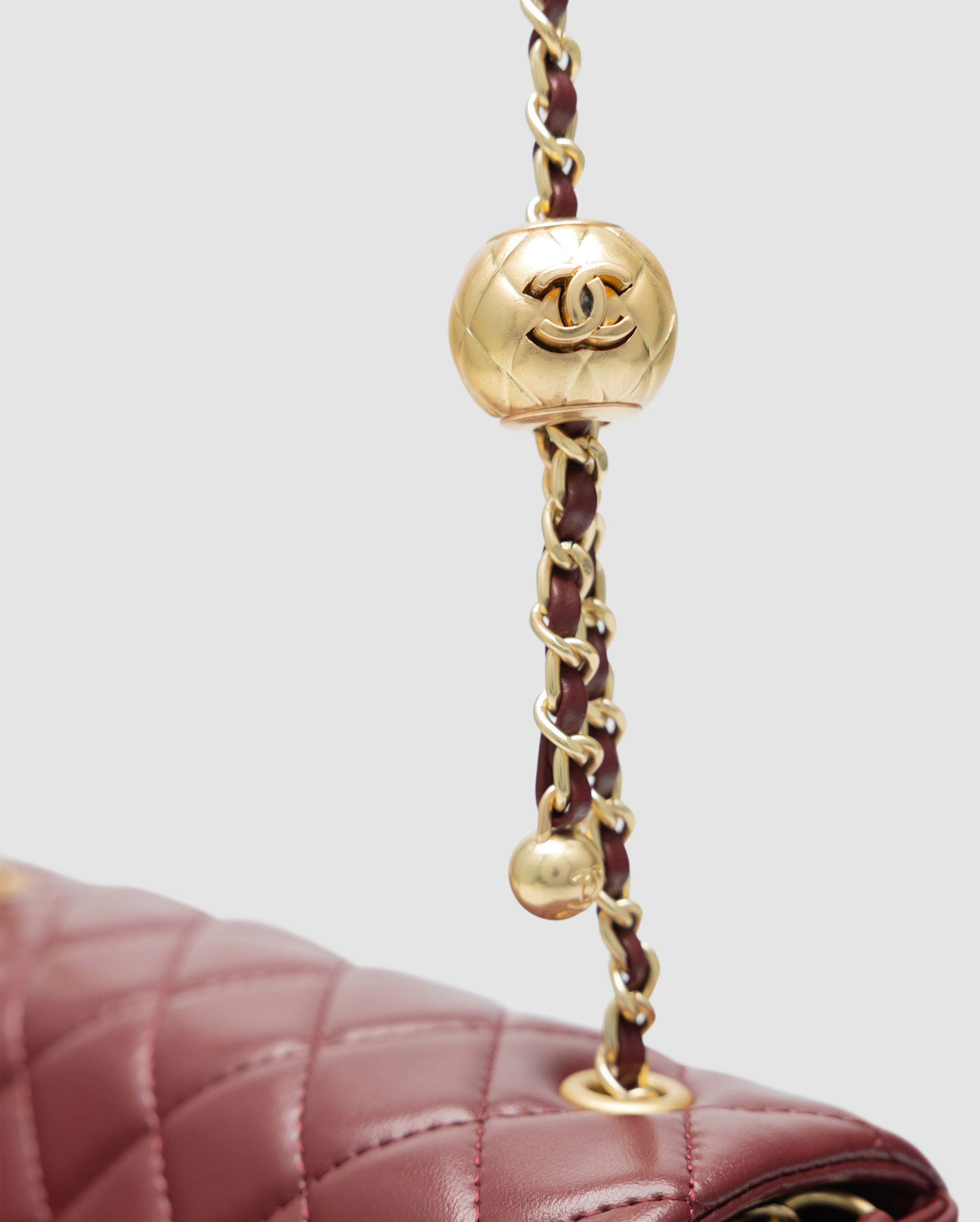 Chanel Classic 1.55 Small Single Flap in Burgundy/Gold - 5