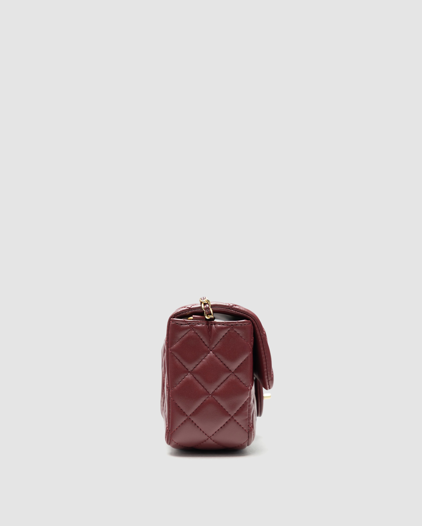 Chanel Classic 1.55 Small Single Flap in Burgundy/Gold - 4